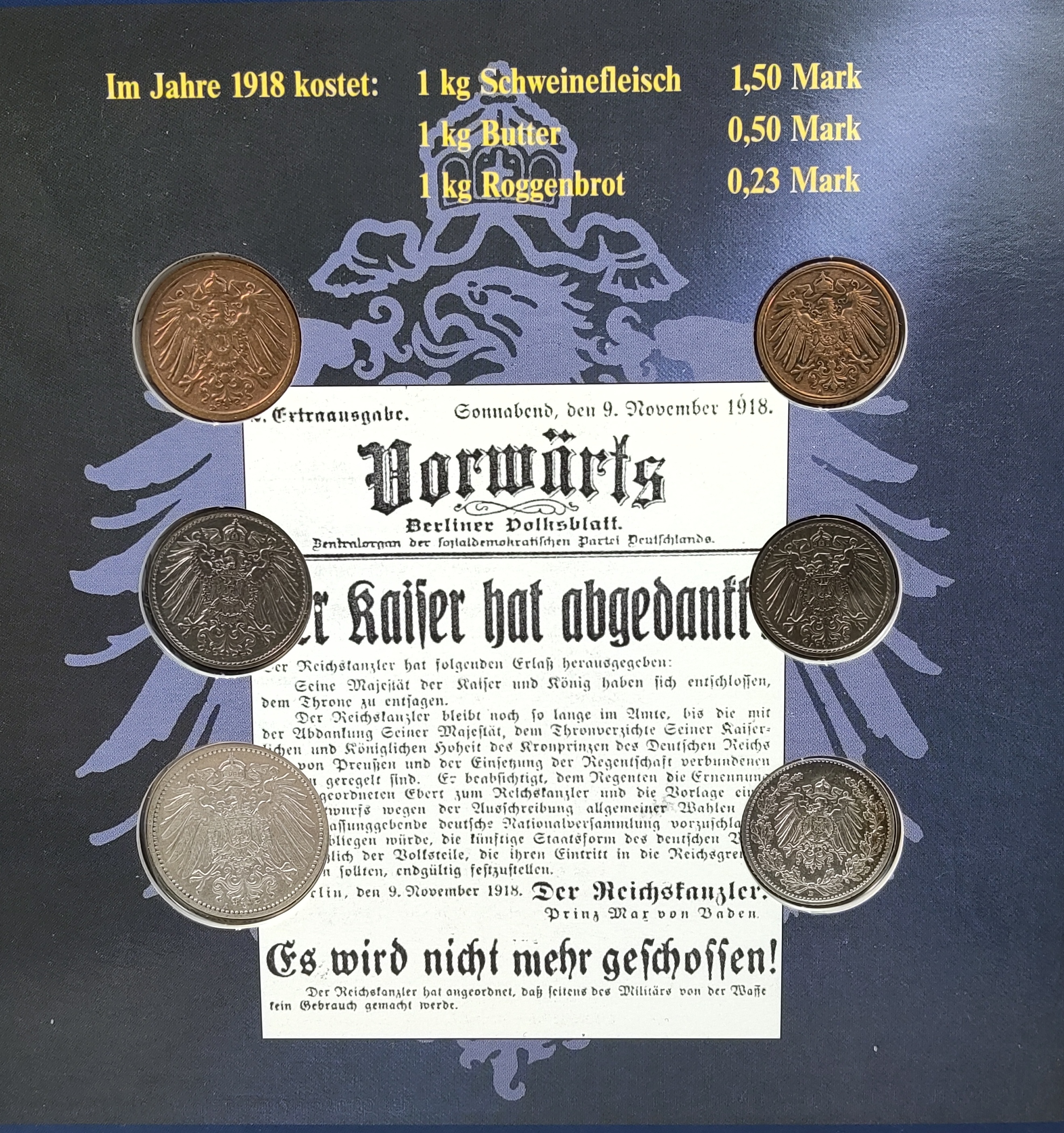 Prusko 1890-1918 Říše v době Vilhelma II. Sada 6 mincí, některé ve stříbře