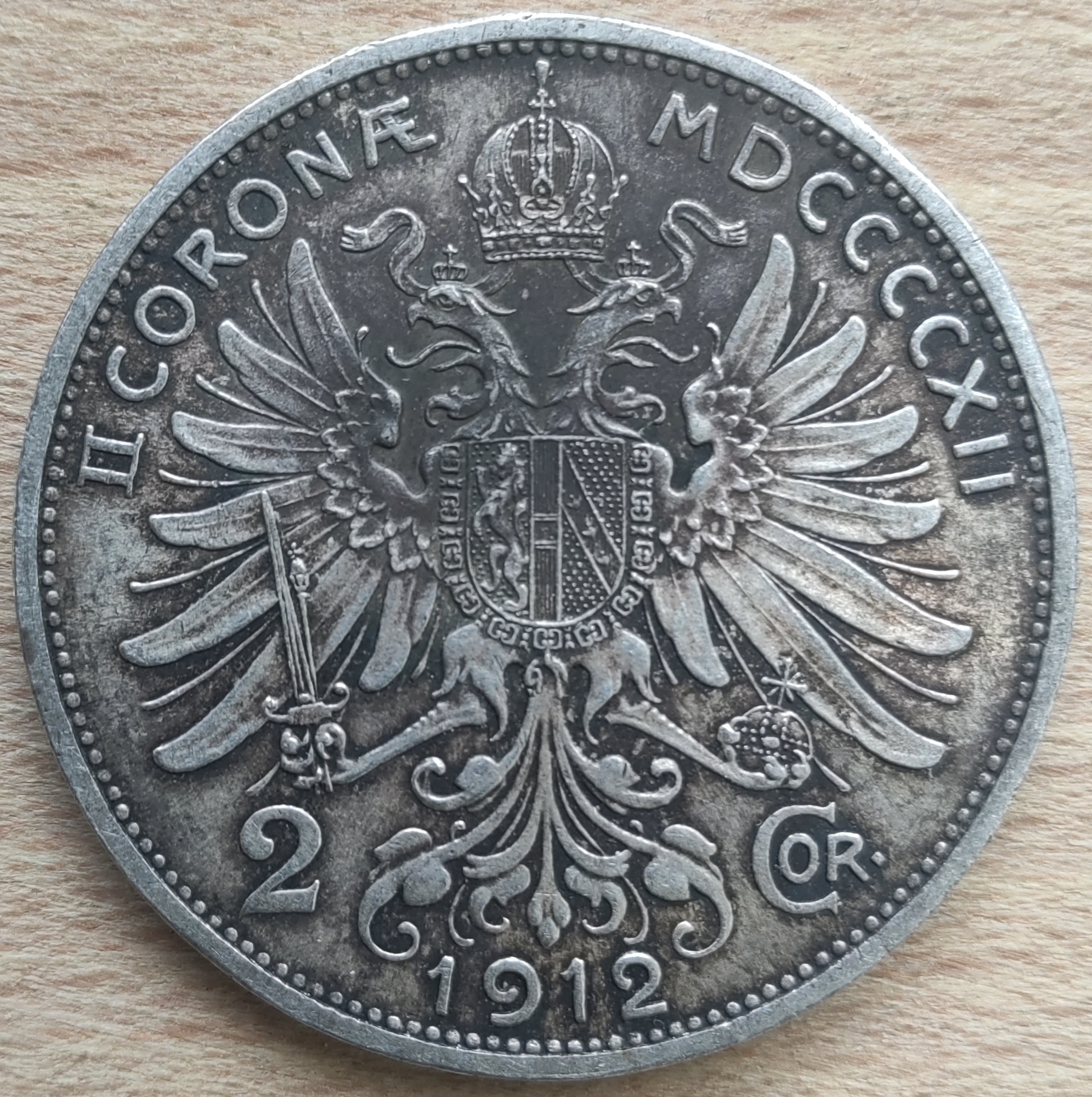 Stříbrná mince František Josef I., 2 Koruna 1912, Krásný kus ! ( 4016 )