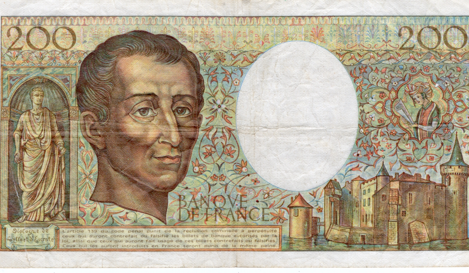 200 Francs 1987, Série H044 693758