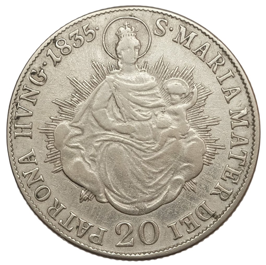 Stříbrná mince 20 krejcarů 1835 B, 6.55 gramů