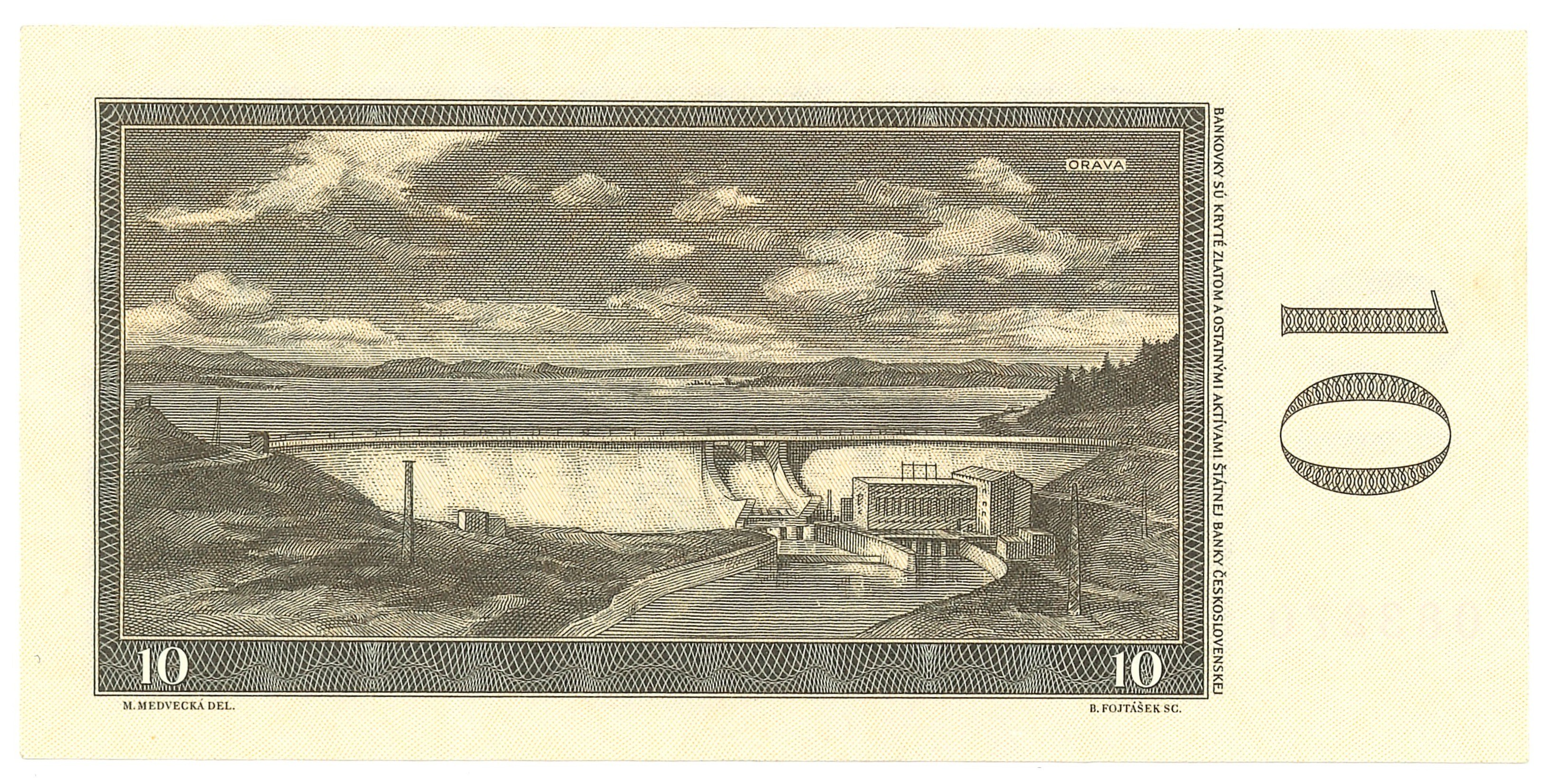 Bankovka 10 korun 1960, Série X78 083270 v emisním stavu