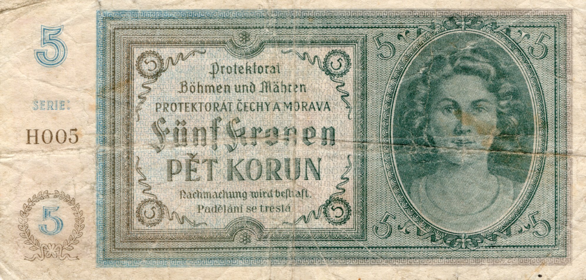 5 korun 1940, Série H005