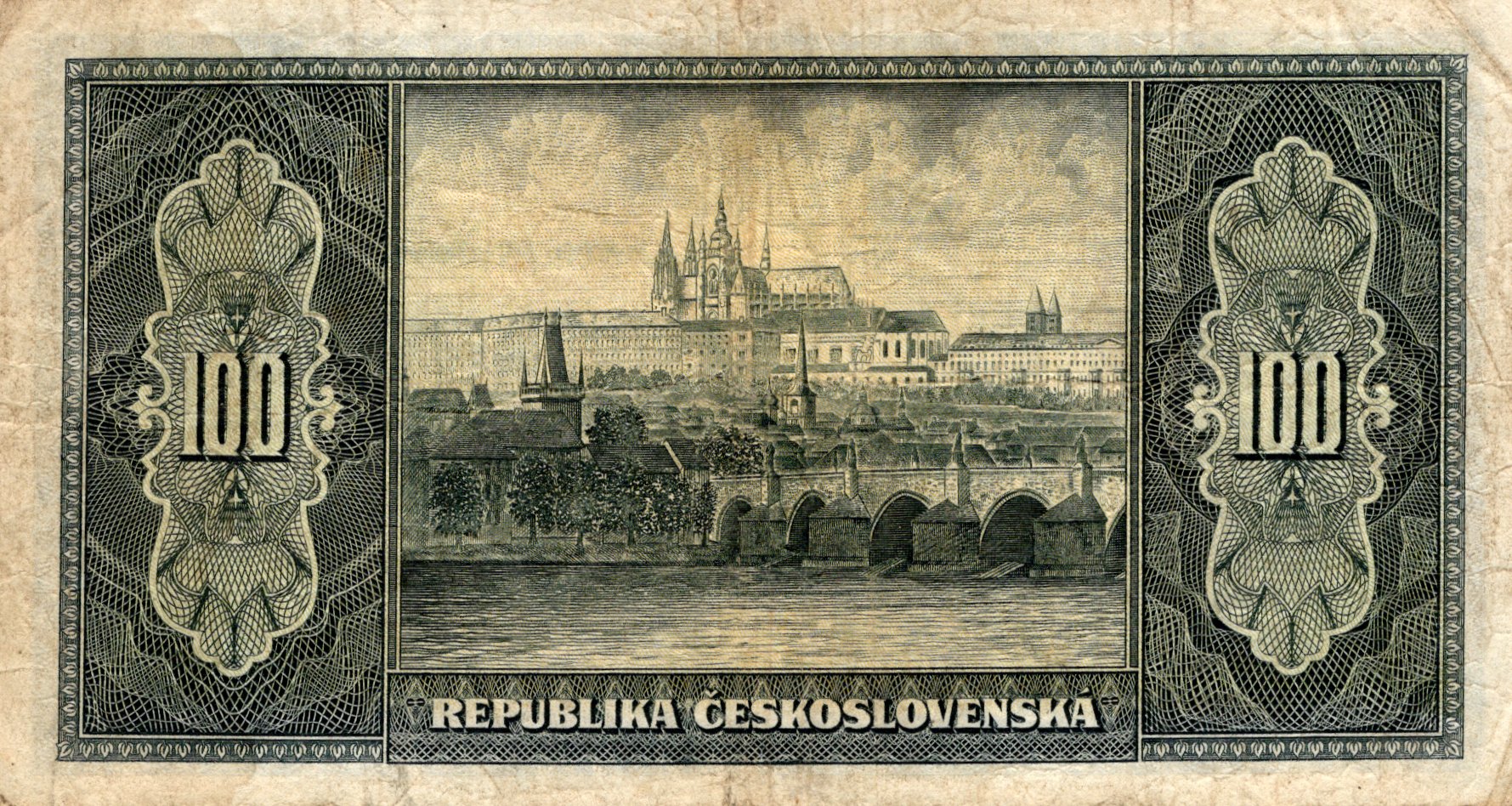 Bankovka Masaryk 100 KČS 1945, série GR 511,616