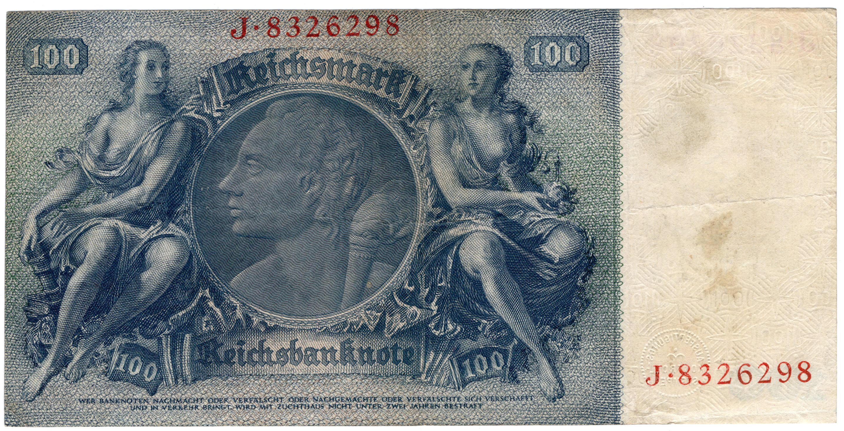 Bankovka Německo 100 Reichsmark 1935 J