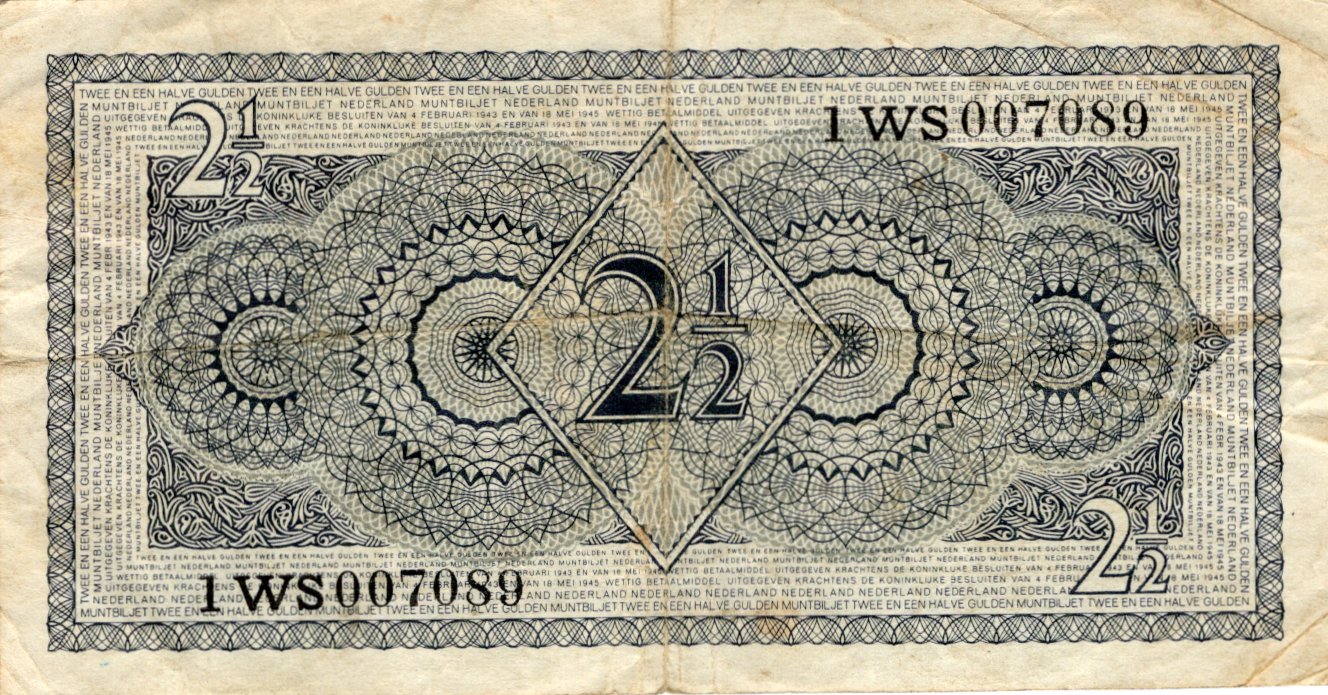 2 a 1/2 Gulden 1945, Série 1WS 007089