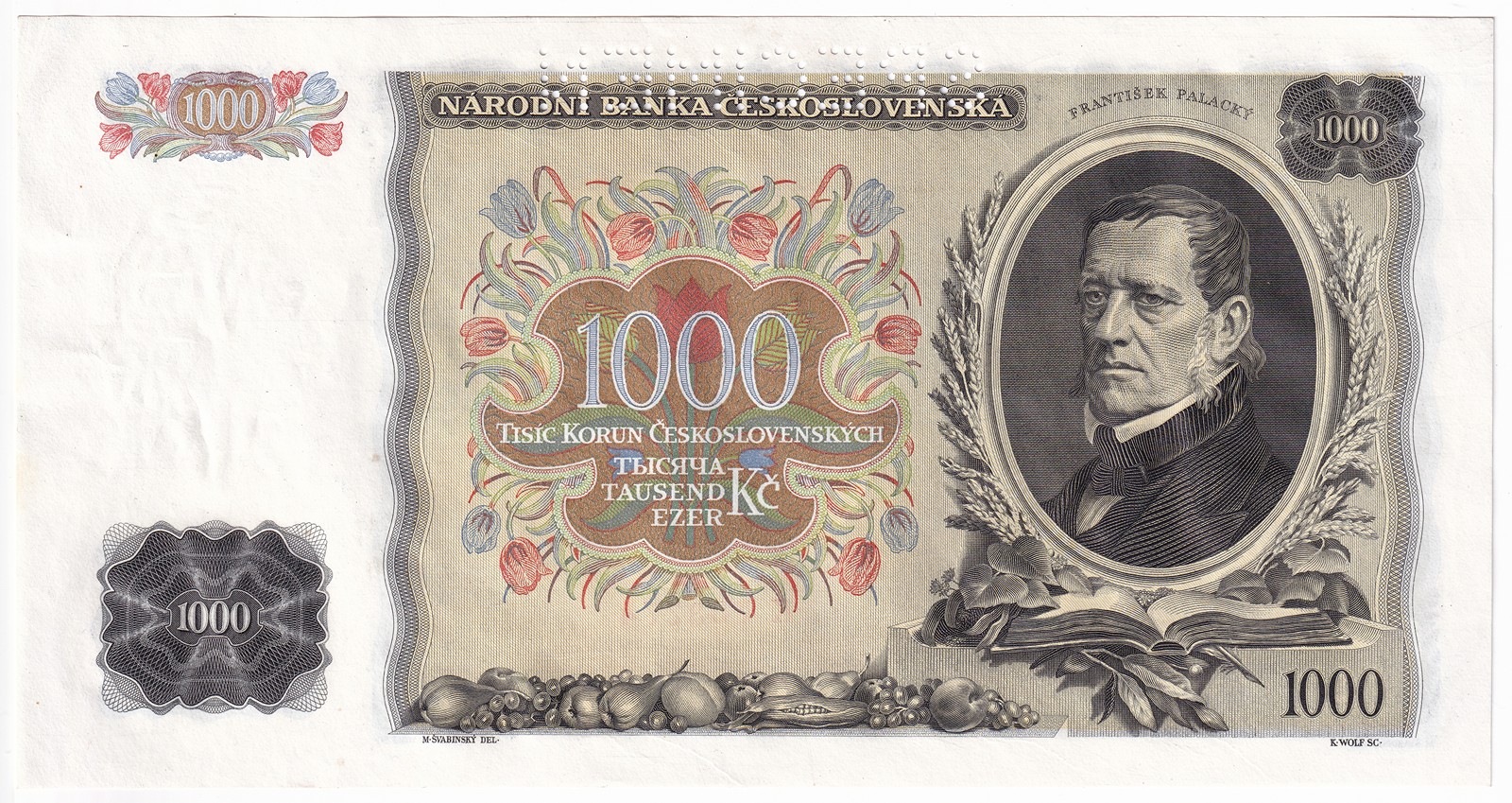 Bankovka UNC, 1000 Korun 1934, SPECIMEN, K 783774 - Vzácná !