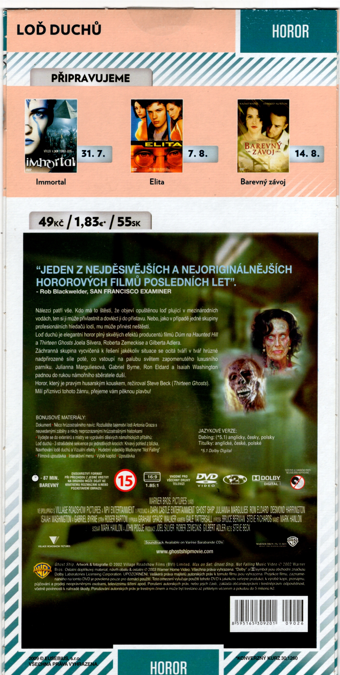 DVD HOROR - LOĎ DUCHŮ