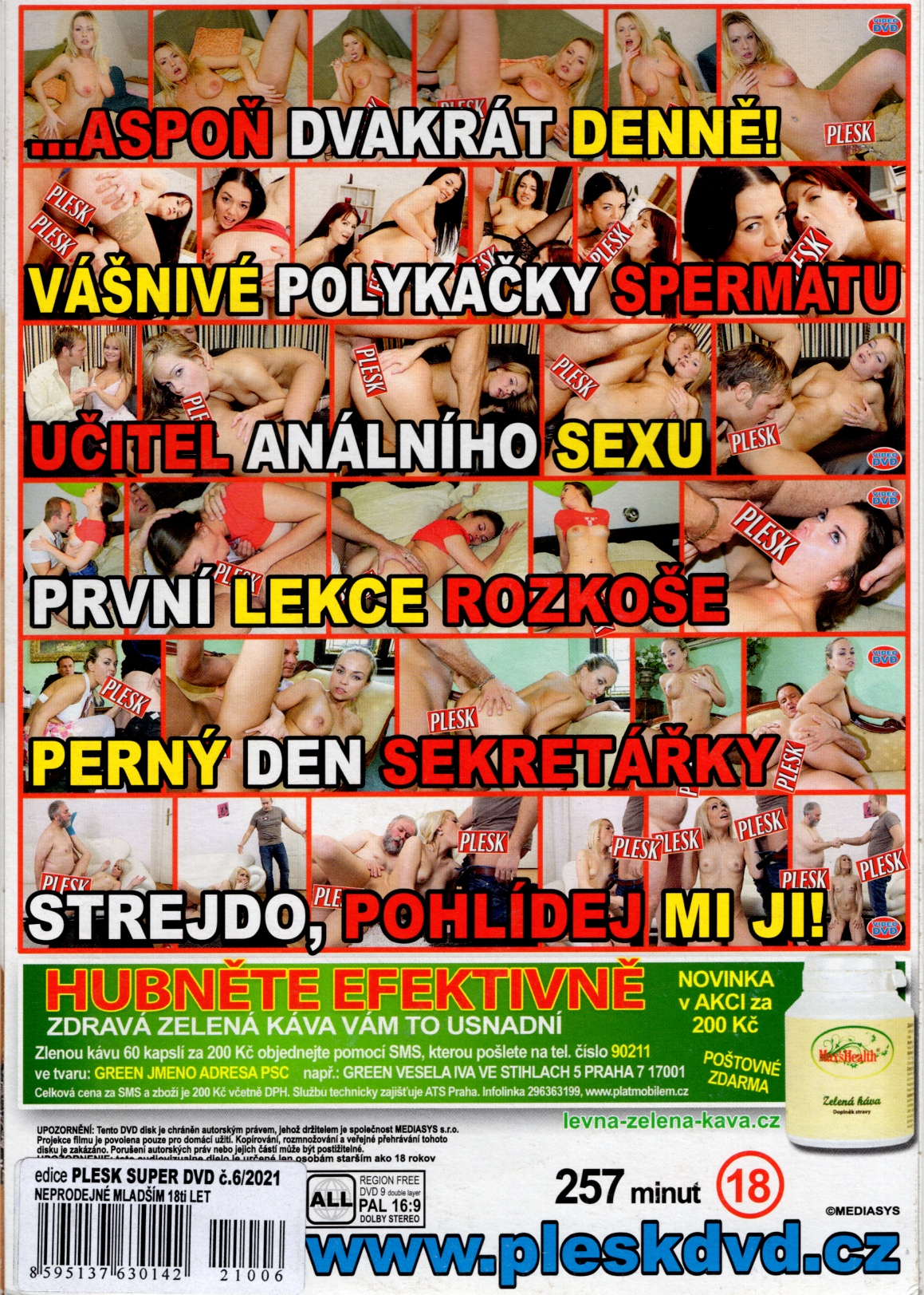DVD PORNO - PLESK - Eva 26 let, Musím to mít aspoň dvakrát DENNĚ !