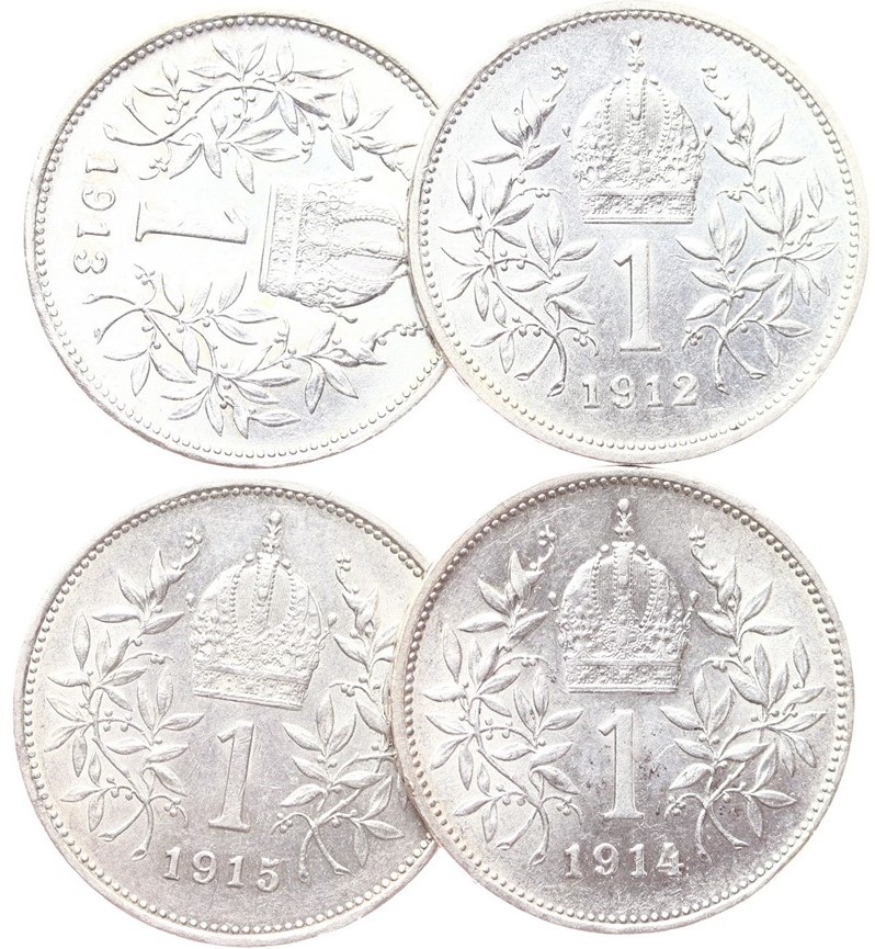 František Josef I. Konvolut Stříbrné mince 4ks. Stav -0/0- ! Kod 4059