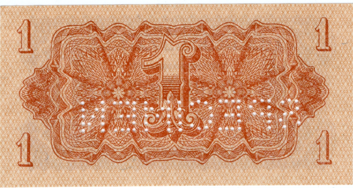 Korunová poukázka 1 koruna Československá 1944 - SPECIMEN Série CB 527608