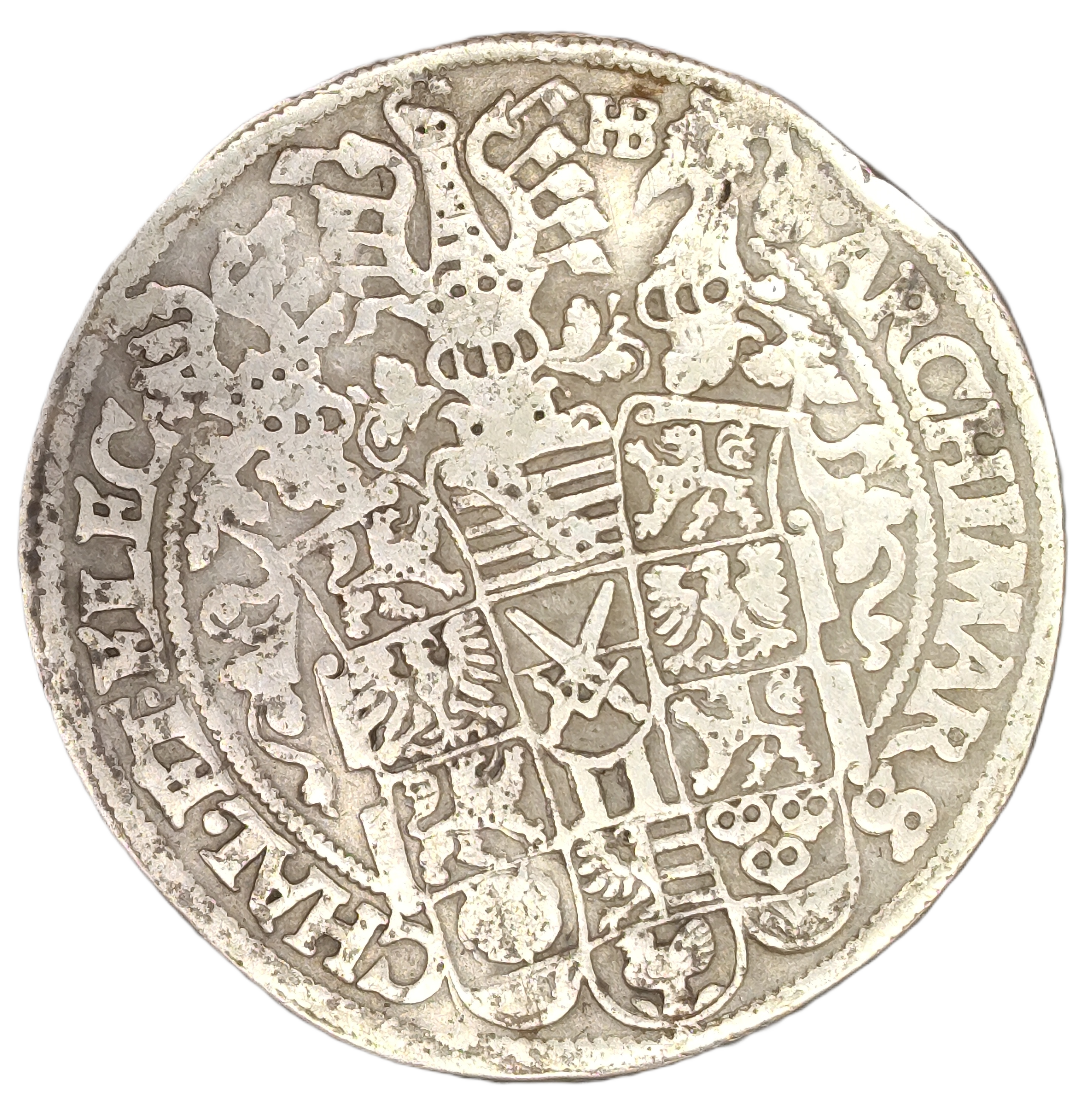 Stříbrná mince Kristián I. Saský 1586-1591 - Tolar, 28,58 gramů, průměr 40 mm kod:3120