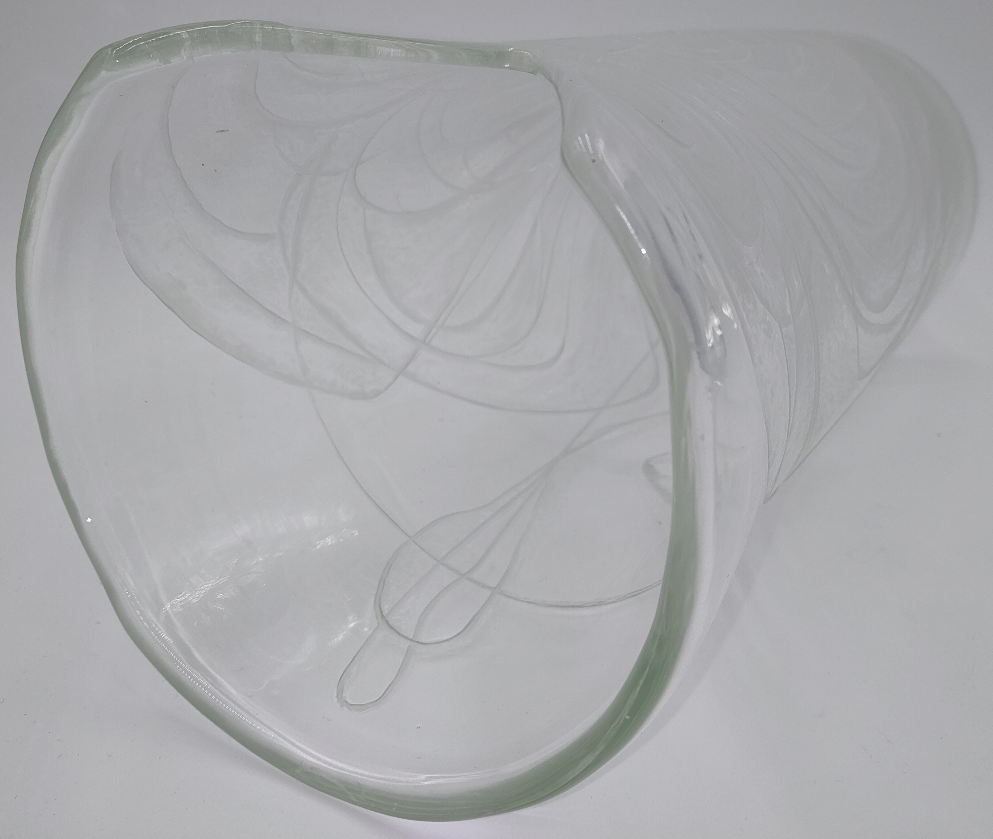 Luxusní velká Váza na plastickém skle, Antonie Jankovcová 1970, Výška 32 cm