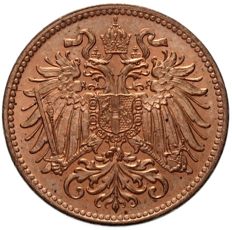 Mince 2 haléř 1914, František Josef I. Ražební lesk 0/0, 4074, Velmi vzácný