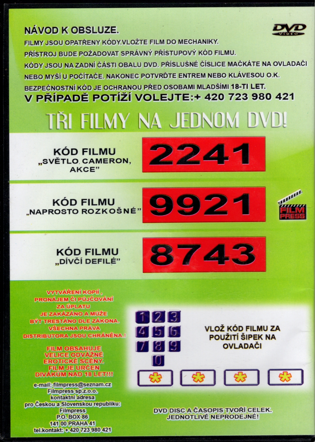 PORNO FILM - 3 DVD FILMY NA 1 DVD - Světlo Cameron AKCE, Naprosto rozkošné,...