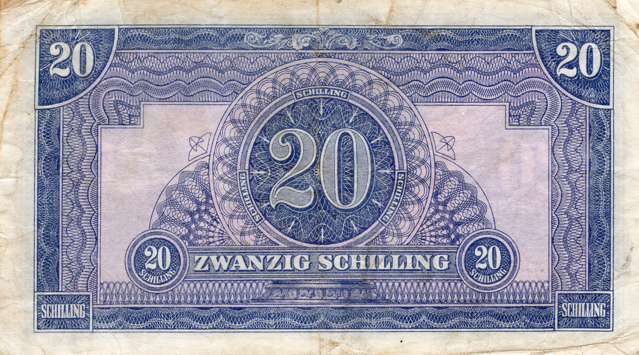 Rakouska Bankovka 20 schilling 1944