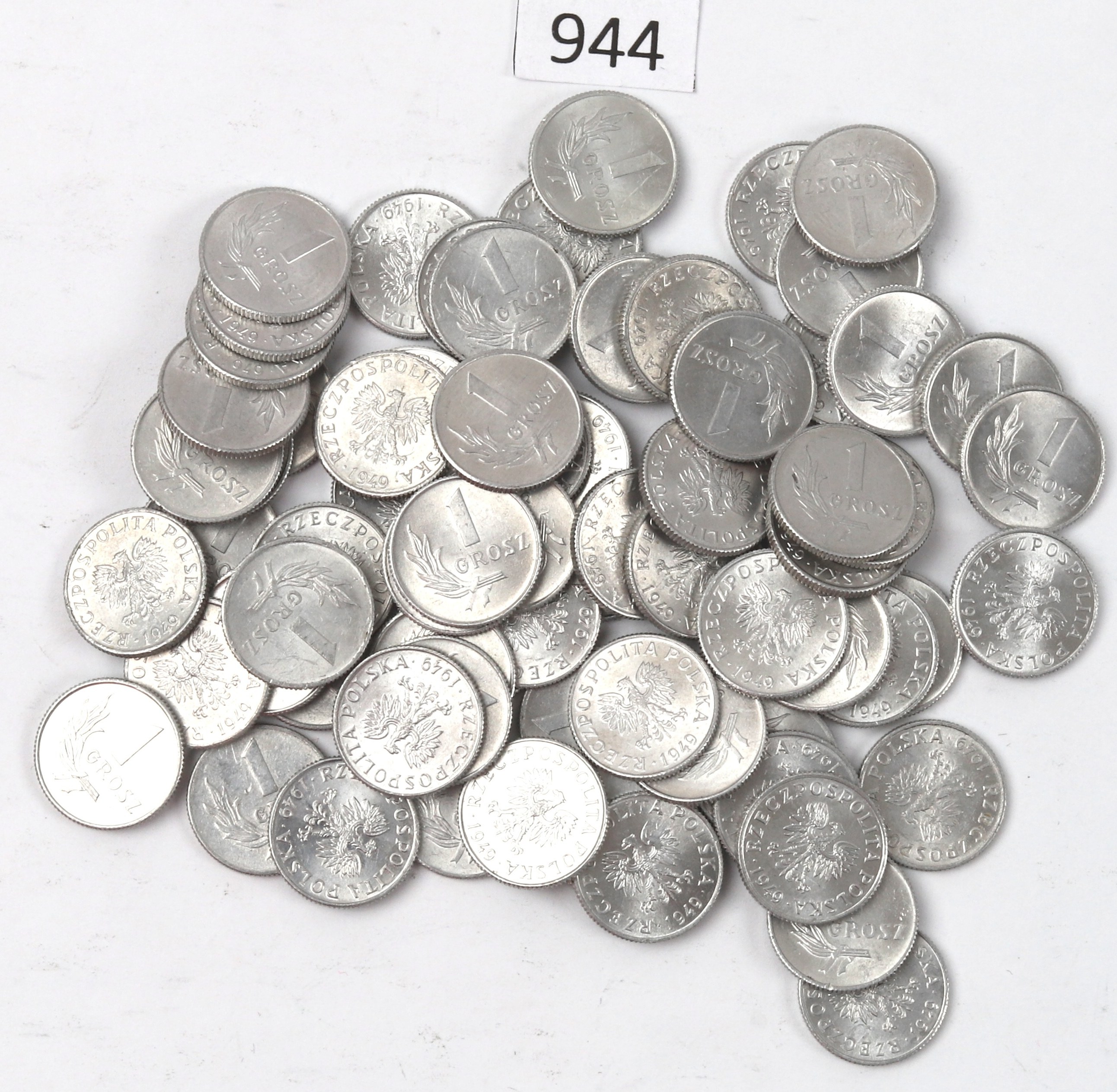 Sada mincí 70ks, 1 Grosz 1949, Kod 944, Konvolut
