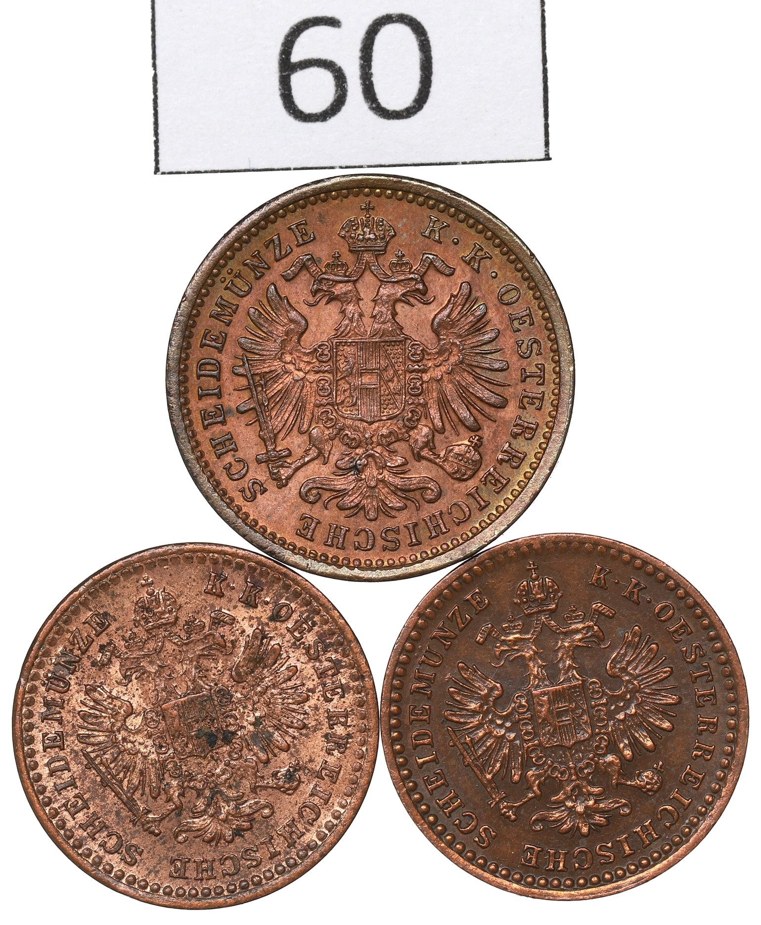 Sada mincí Rakousko, 5/10-1 krajcar Rok 1859-91, Kod 60