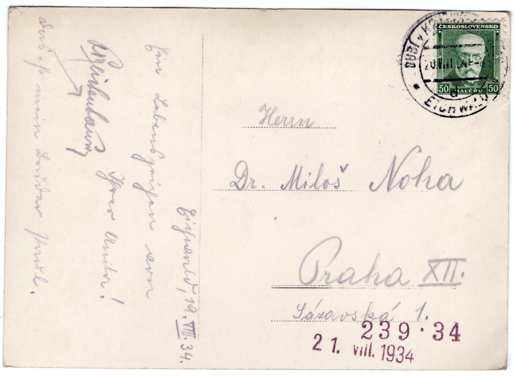 Stará Pohlednice A16, Výhled do středohoří, rok 1934