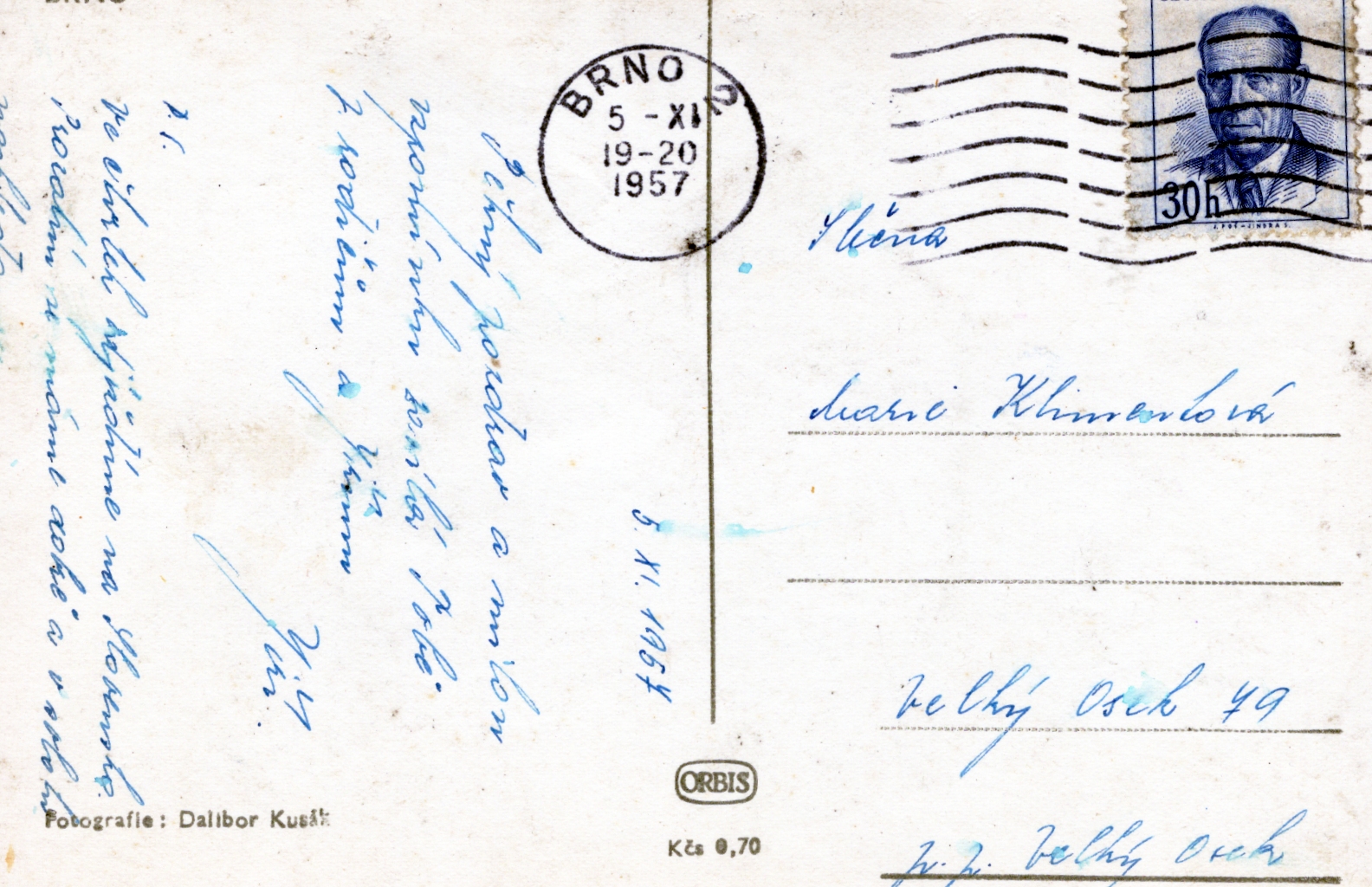 Stará Pohlednice A18, Brno - celkový pohled, rok 1957