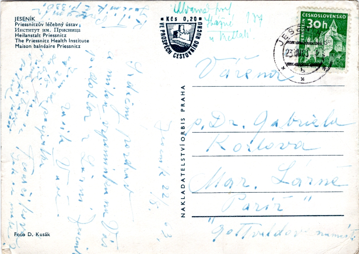 Stará Pohlednice A18, Jeseník Priessnitzův ústav, rok 1963