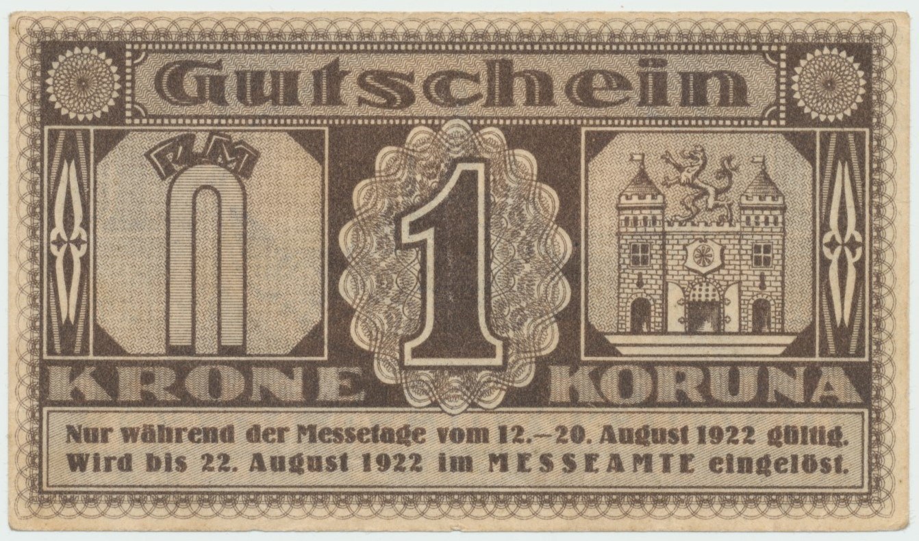 Rakouská bankovka 1 koruna 1922