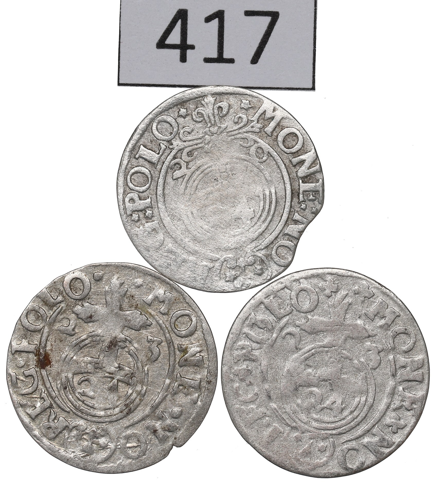 Staré Stříbrné Mince 3ks, Zikmund III Vasa, Rok 1620-23
