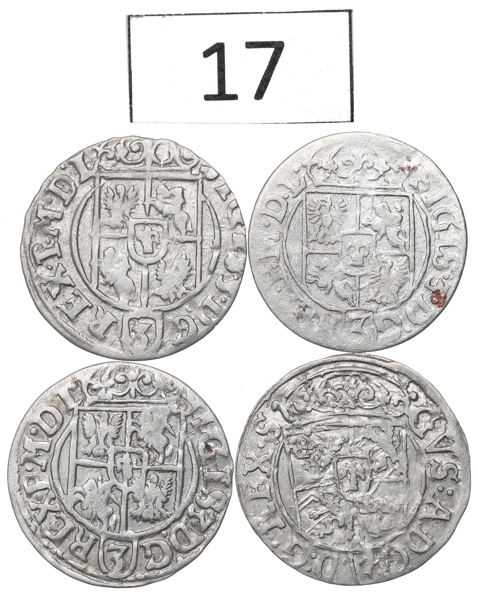 Staré Stříbrné Mince 4ks, Zikmund III, 1620-27