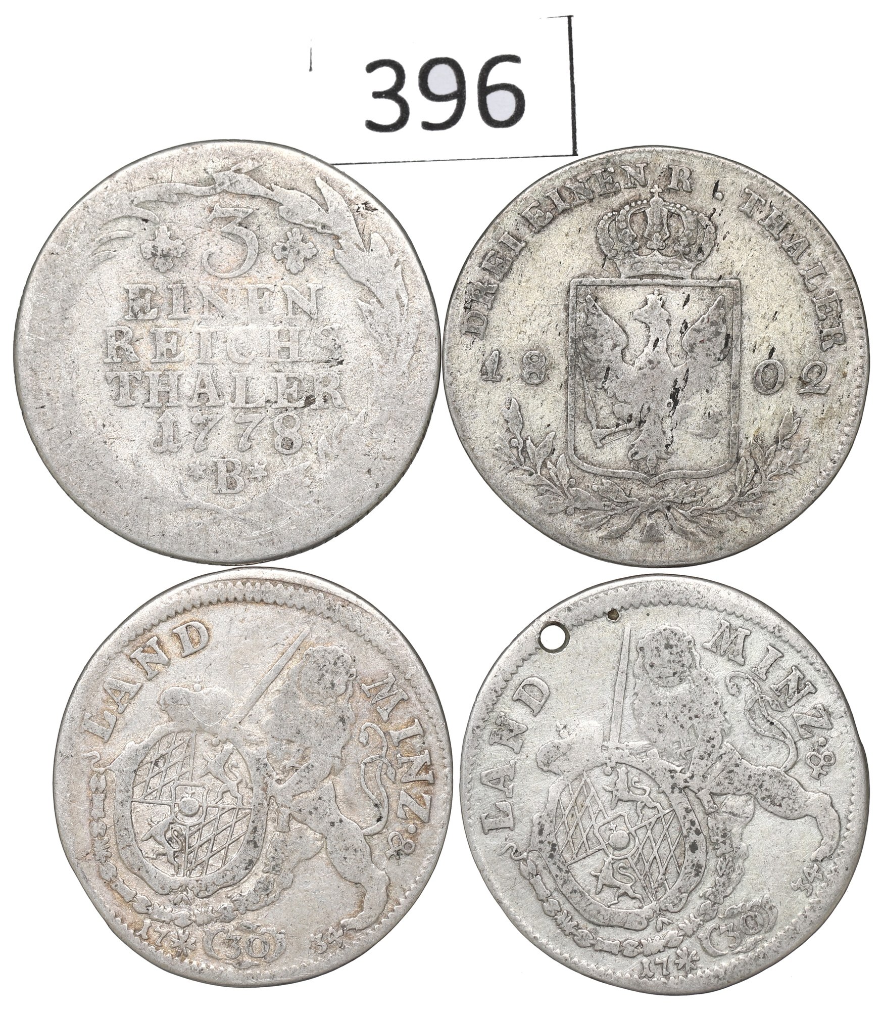 Staré Stříbrné Německé Mince v sadě 4 kusů, rok 1734 ! 28 gramů