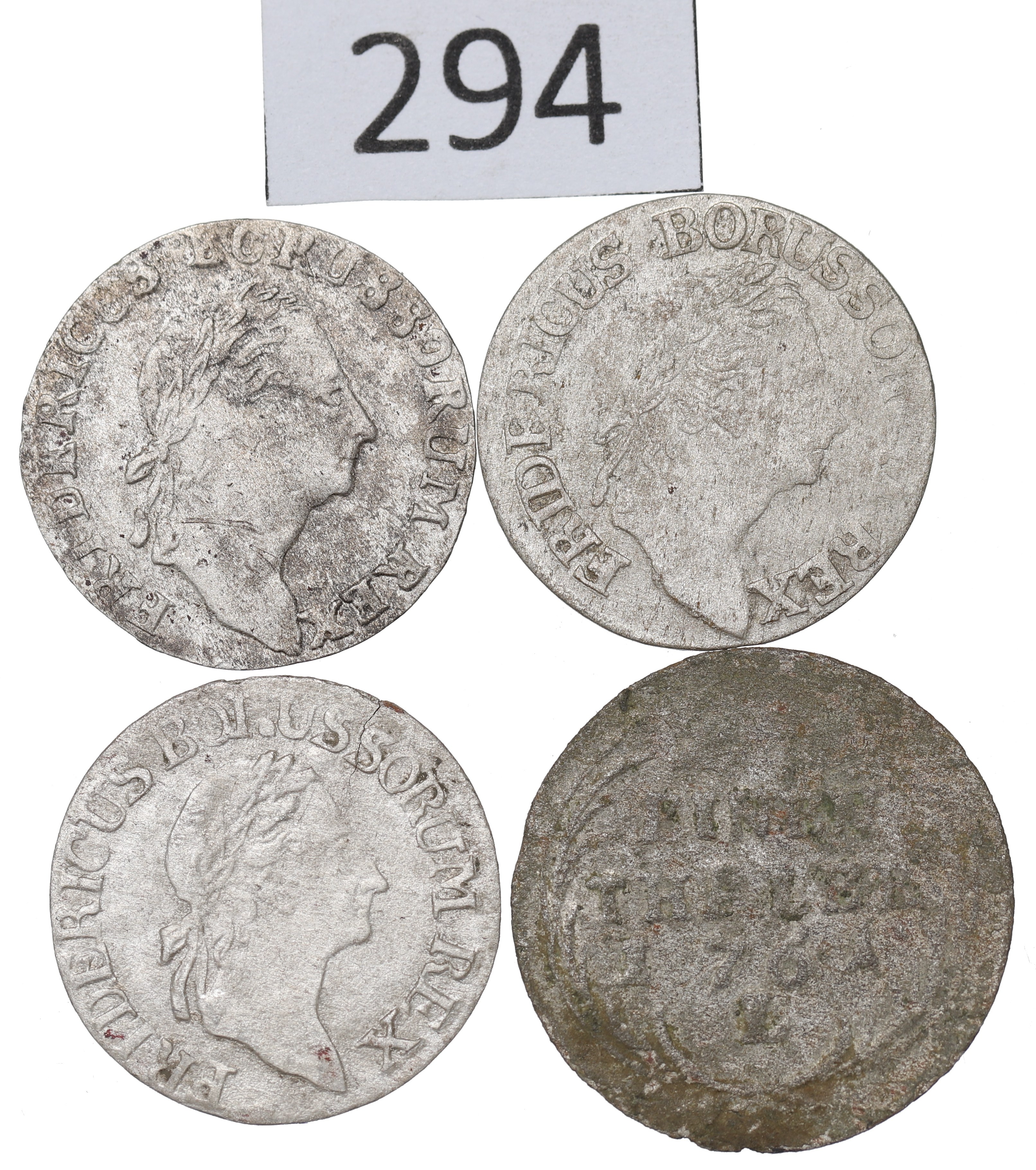 Staré stříbrné mince 4ks Augustus III Sasko a Prusko