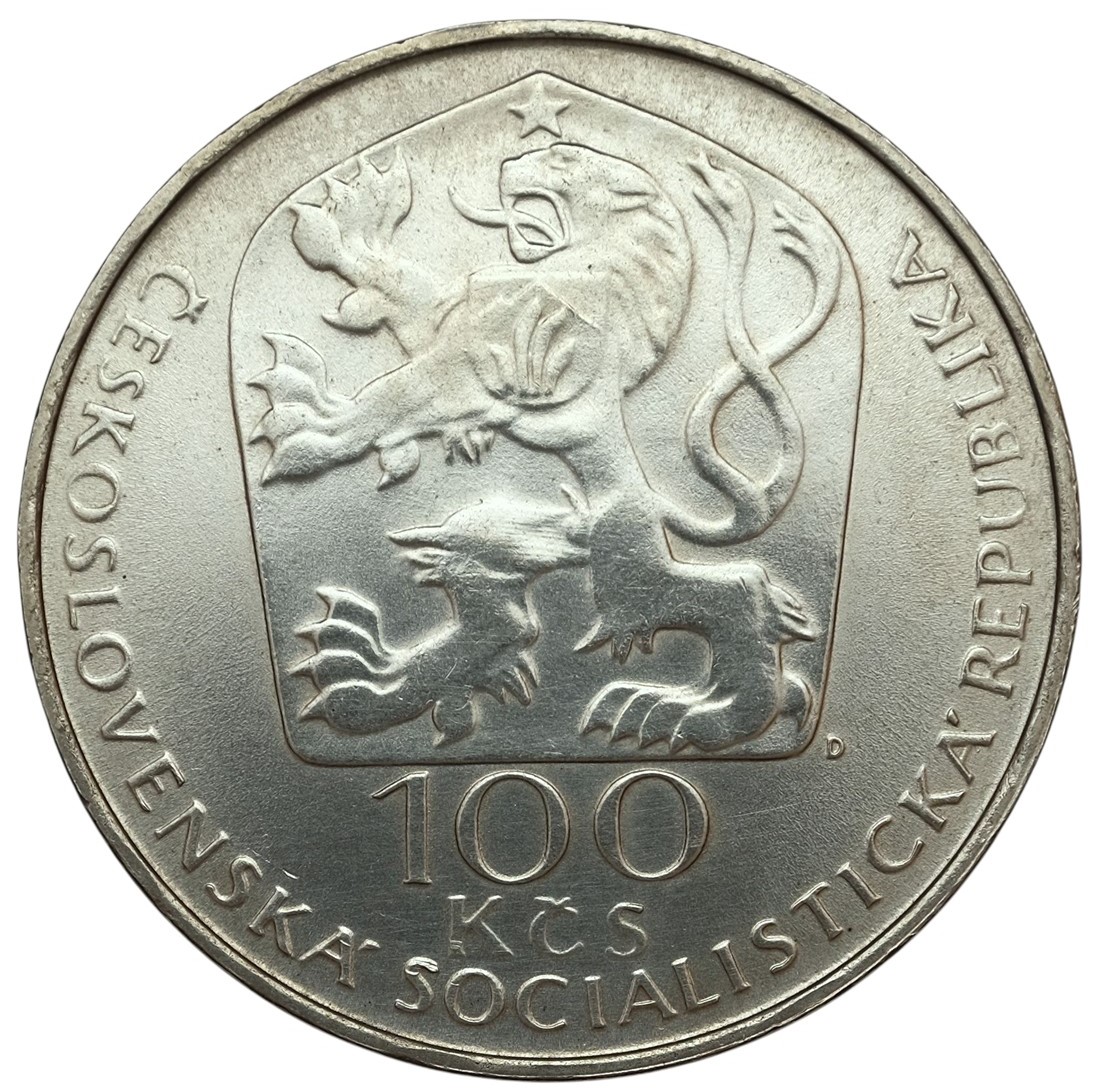 Stříbrná mince 100 Korun - Václav Hollar 1977, 15 gramů - Kod 4063, Velice krásný kus !