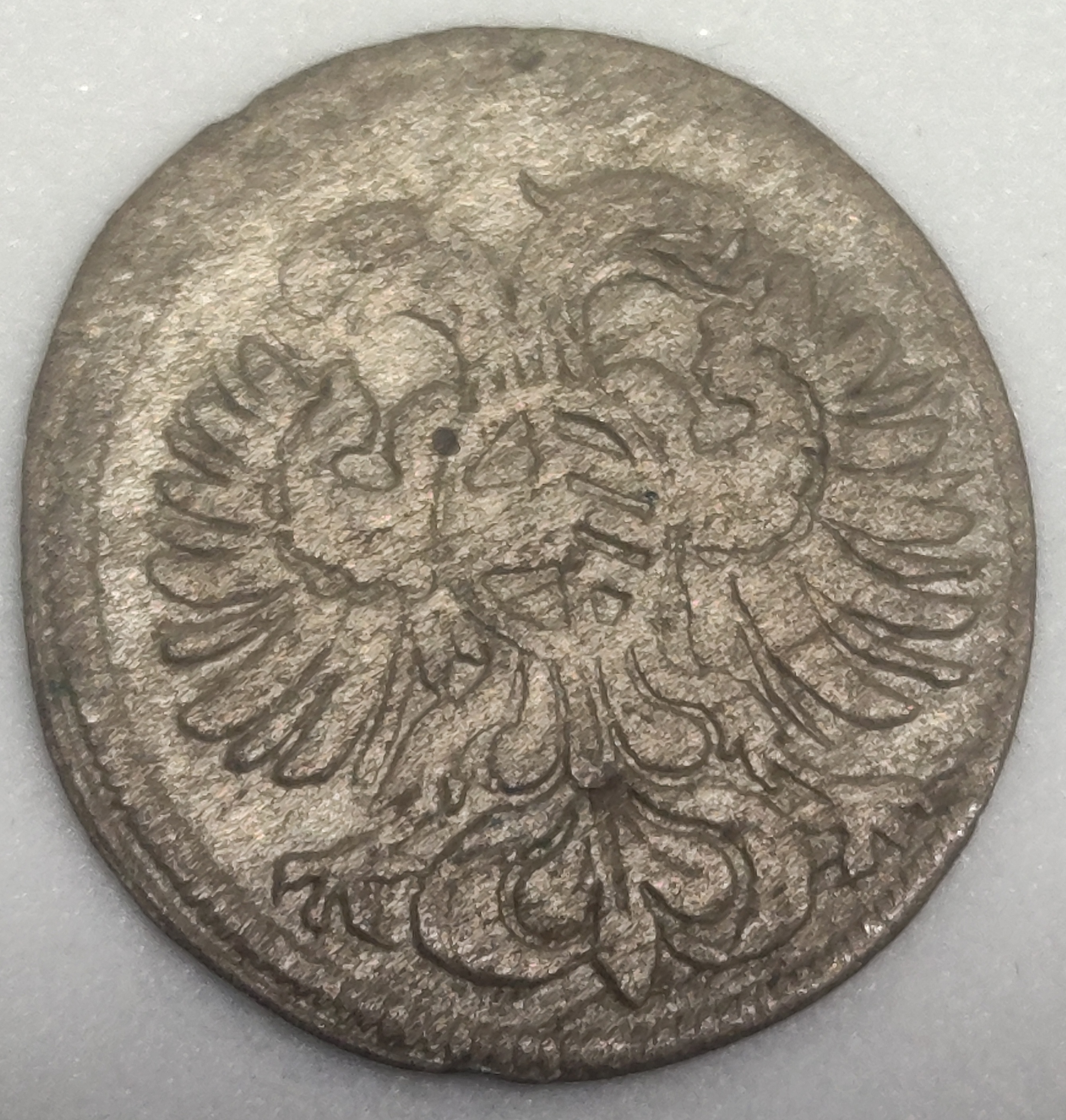 Stříbrná mince 1697 KB, Leopold I. Grešle trojník Opole 0,57 gramů.
