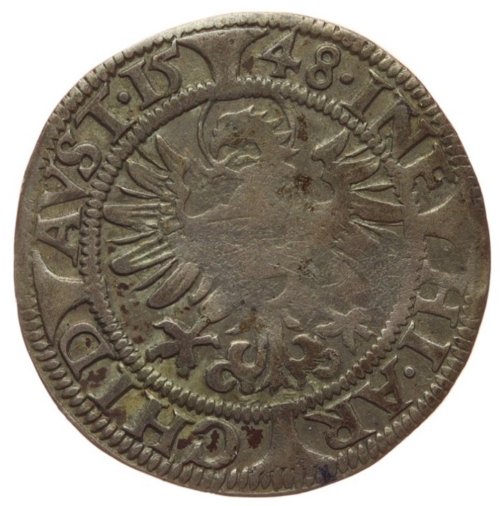 Stříbrná mince Groš 1548, Ferdinand I. 4051 Vzácný kus !