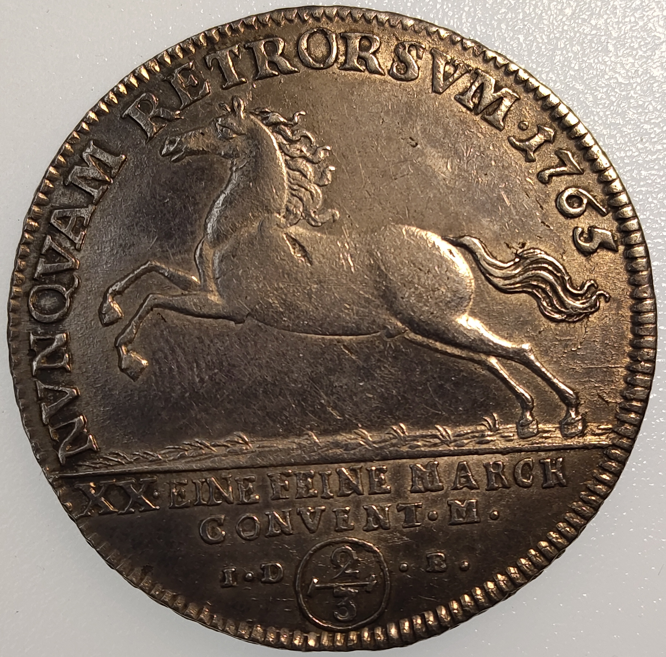 Stříbrný tolar 2/3, Rok 1765 E, Karel Brunšvik a Lüneburg