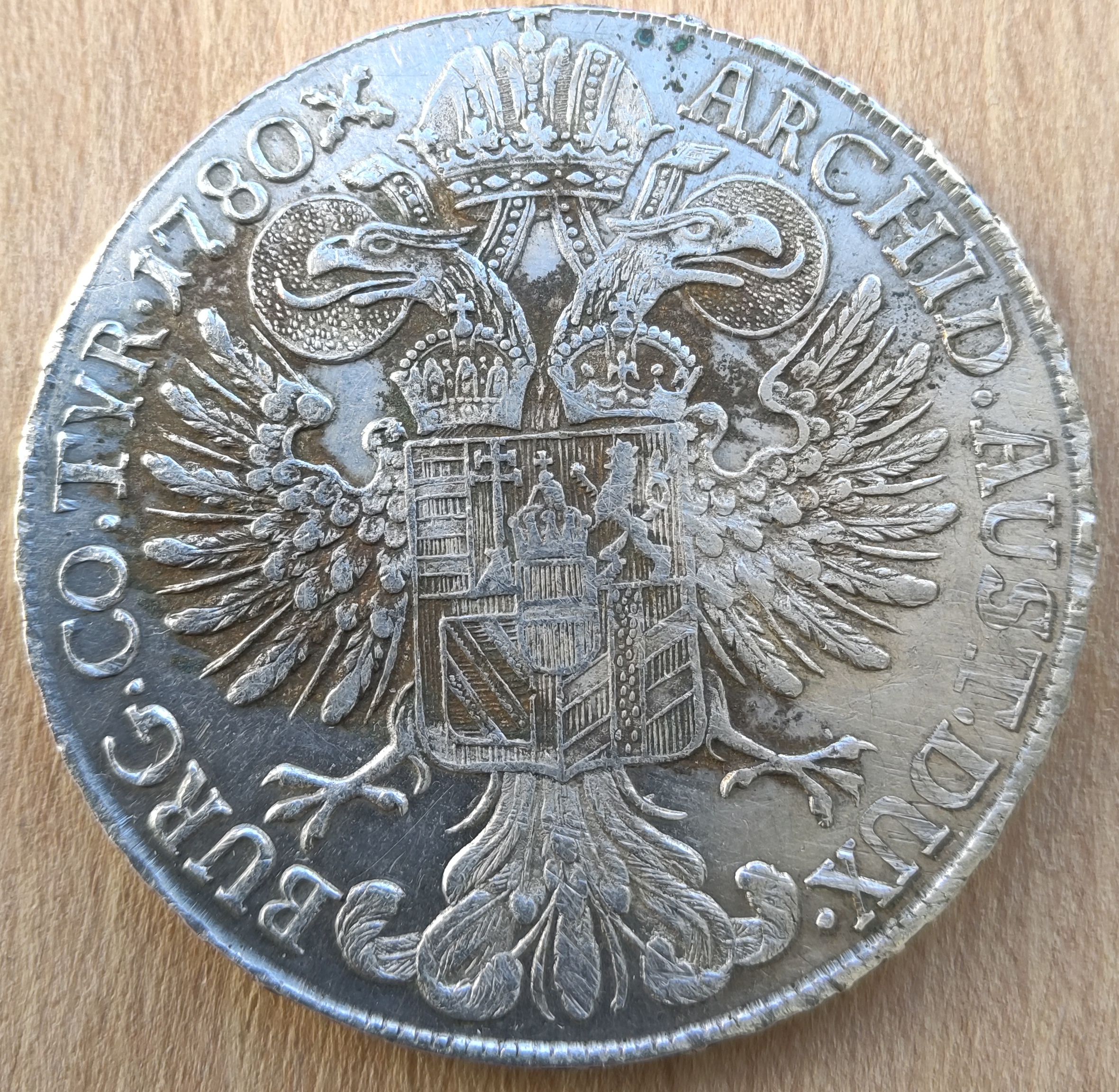 Stříbrná Mince Tolar Marie Terezie rok 1780 - 27,8g Extrémně Vzácný ! č.6