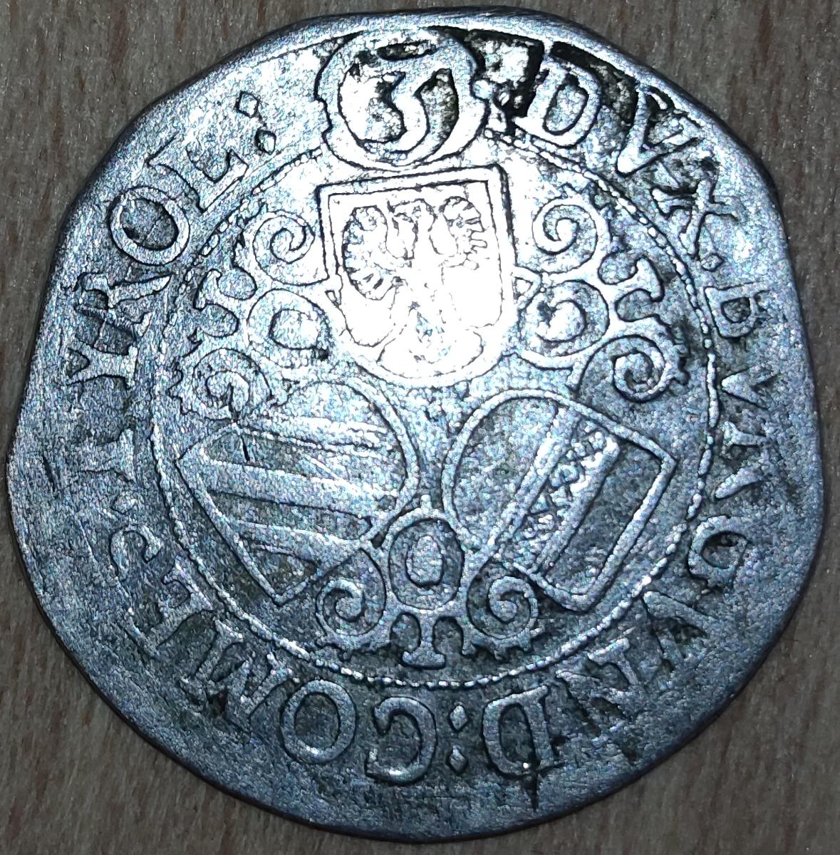 Stříbrná mince 3 krejcar 1625 - 1632, bez letopočtu, Vzácný kus
