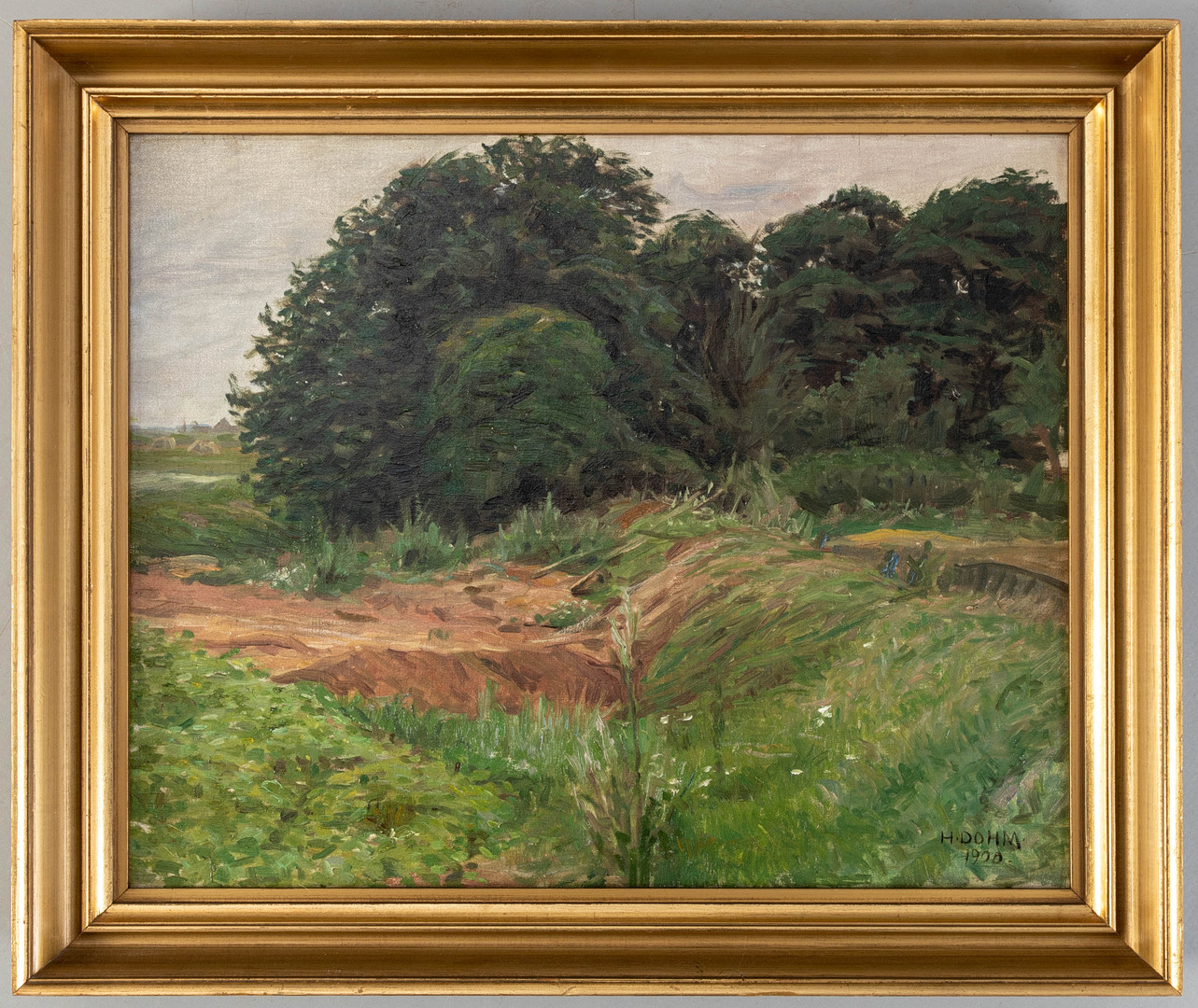 Heinrich Dohm 1920, Obraz olej na plátně - Krajinka 55cm x 46cm