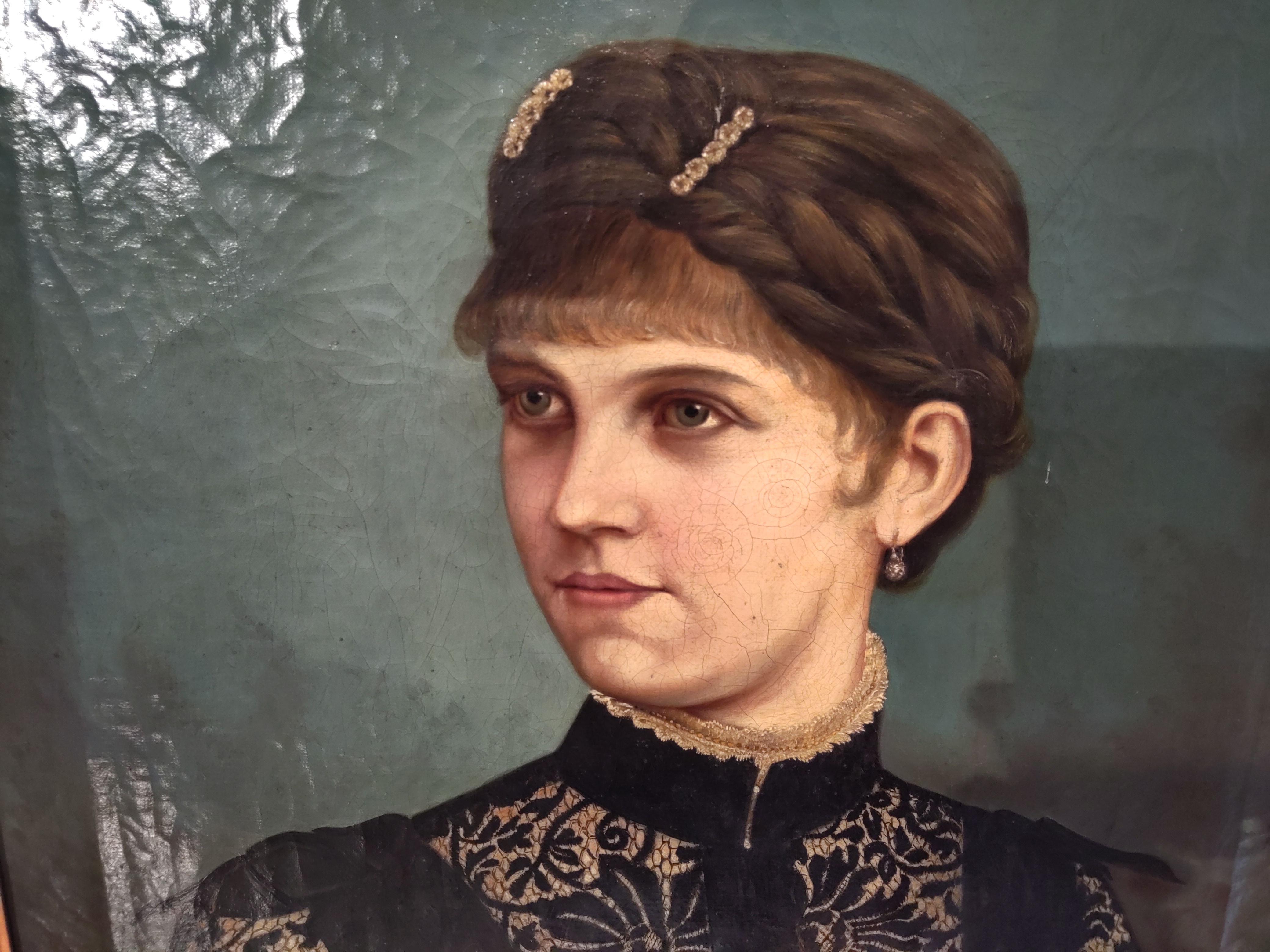 Obraz Olej na plátně rok 1887 - Zámecký obraz vysoké kvality 79x67 cm.