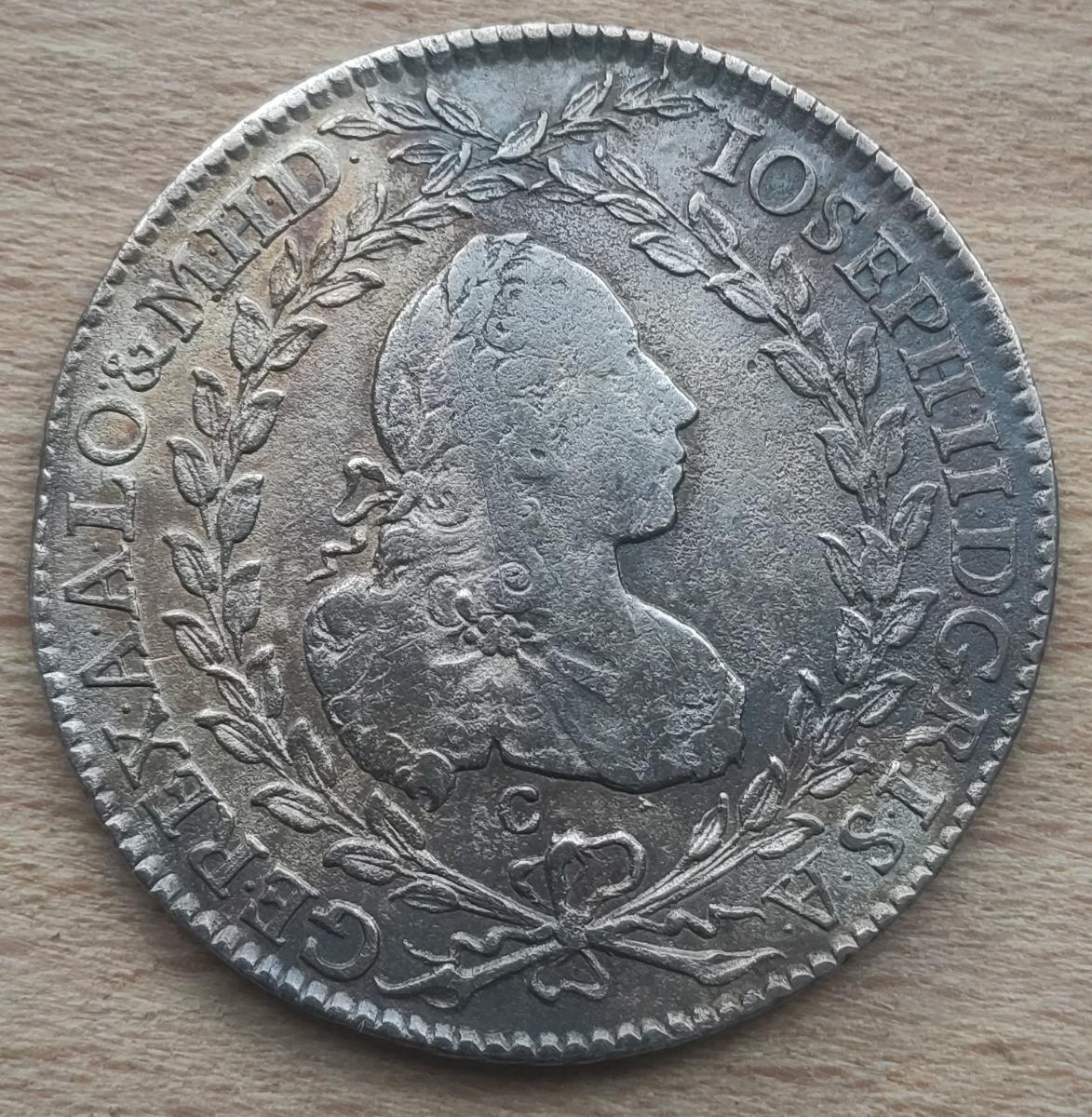 Stříbrná mince 20 krejcarů 1769 C Praha, Vzácnější typ ( kod 3 )