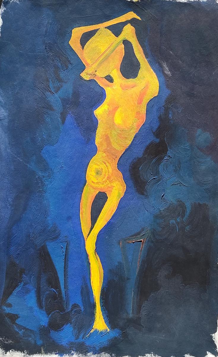 Načeradský studie, Olej na kartonu - Krásný rozměr 34x55 cm. PĚKNÝ !!!