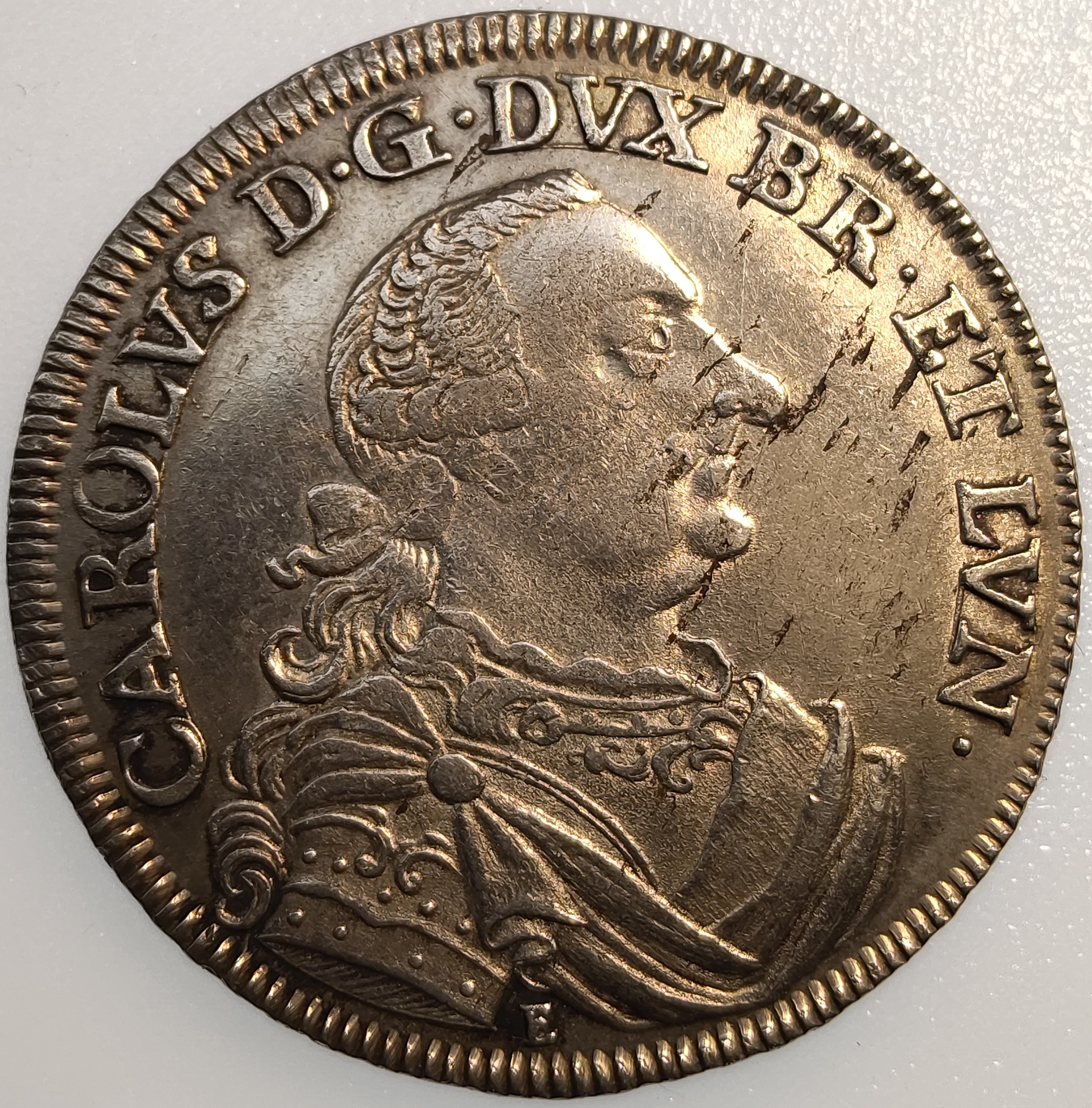 Stříbrný tolar 2/3, Rok 1765 E, Karel Brunšvik a Lüneburg