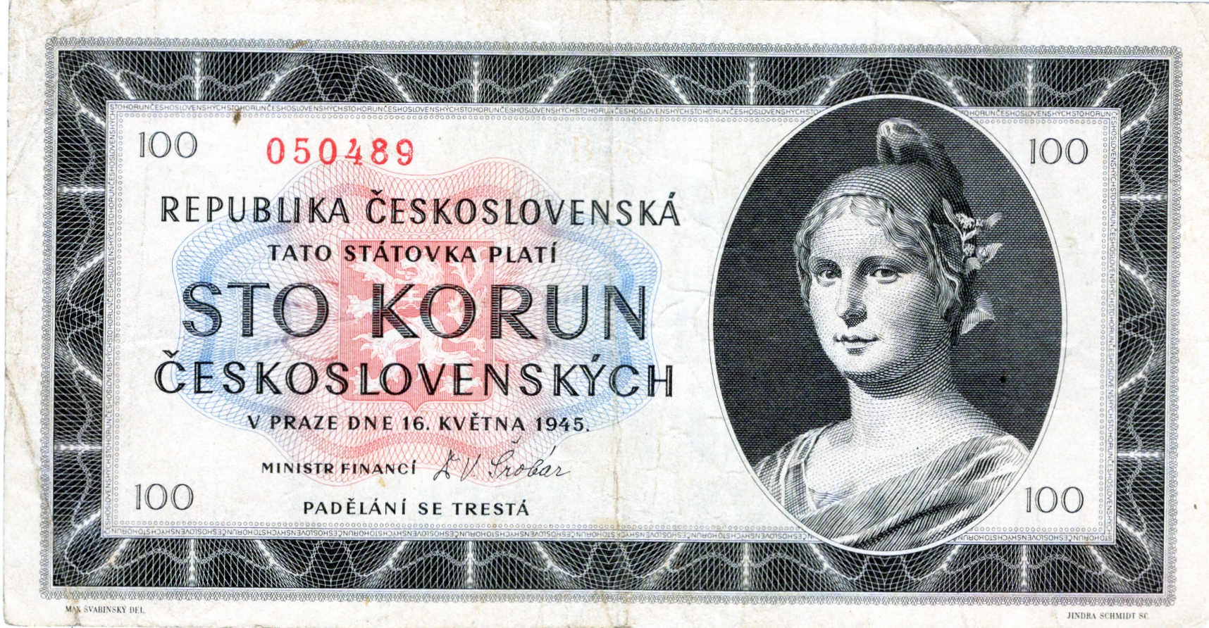 100 Korun 1945, Série 050489