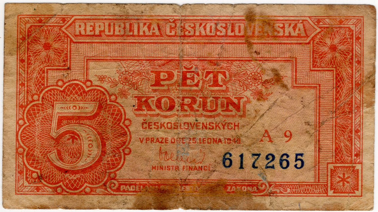5 Korun 1949, Série A 9 617265