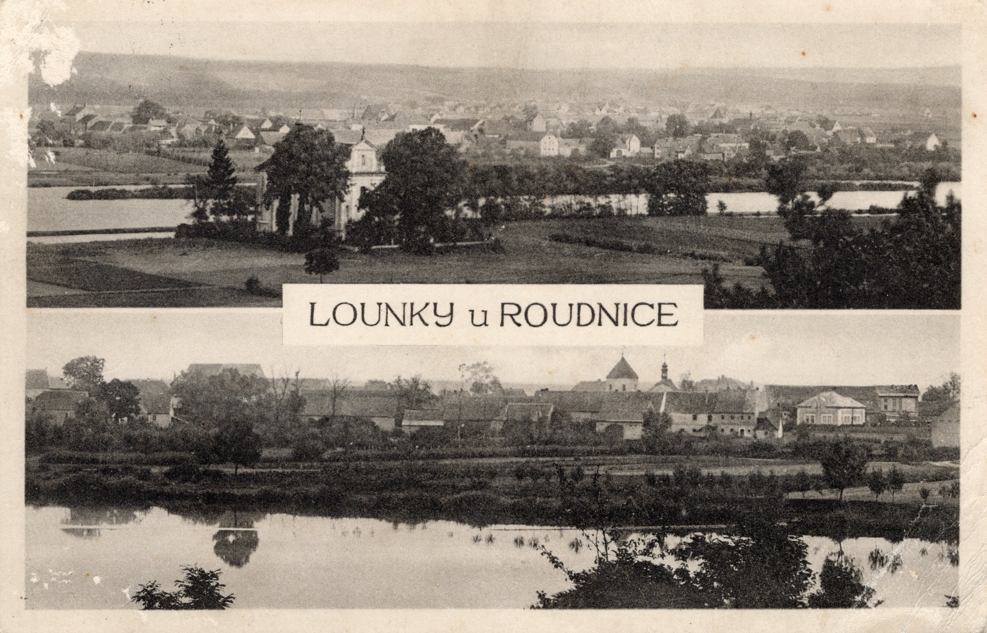 Stará Pohlednice Lounky u Roudnice