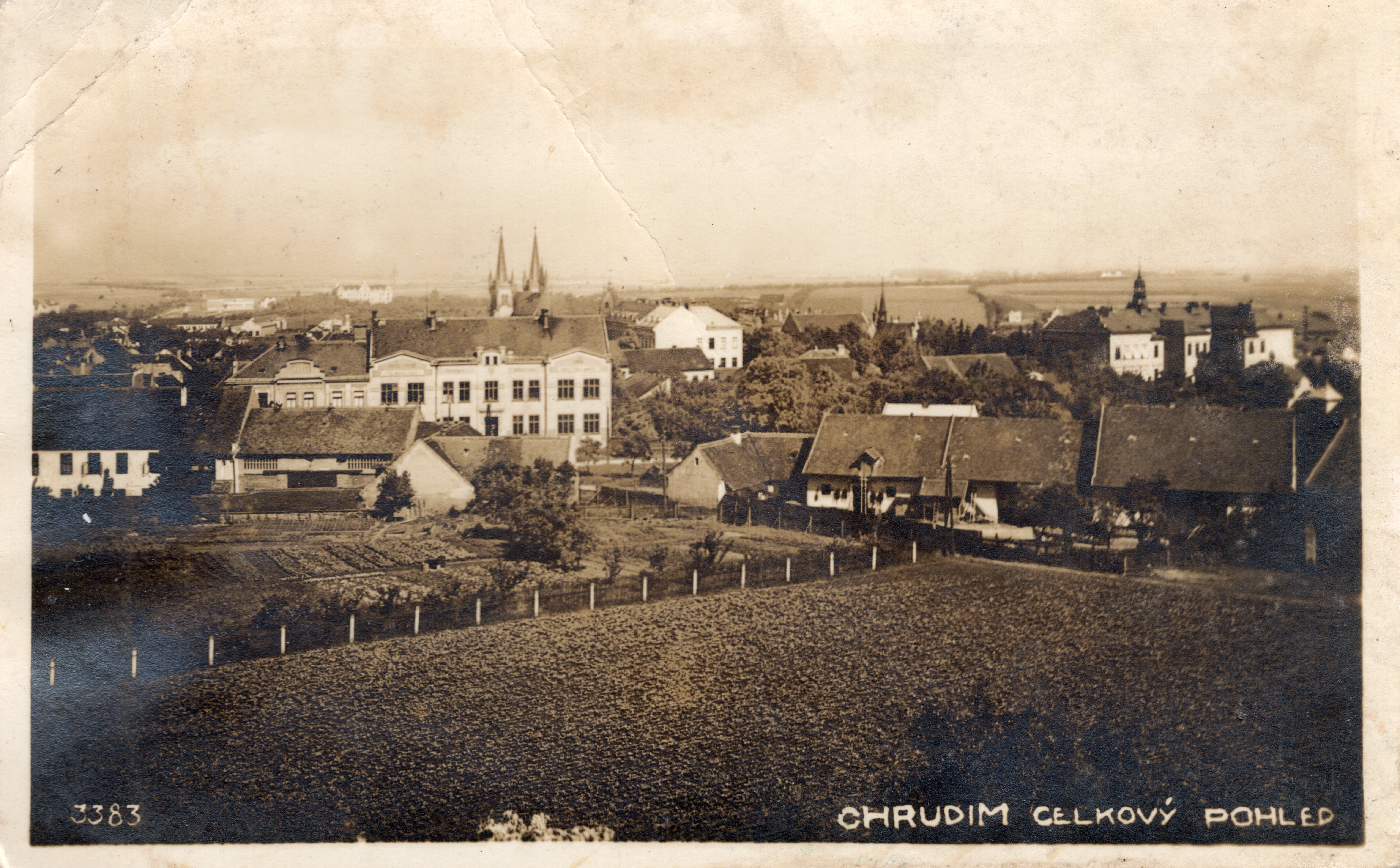 Stará Pohlednice Chrudim Celkový pohled 3383