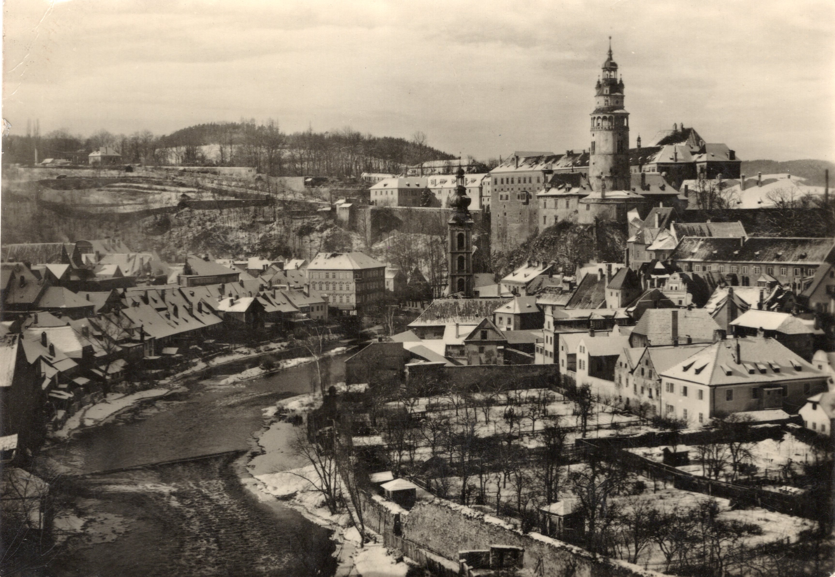 Stará Pohlednice Český Krumlov, celkový pohled
