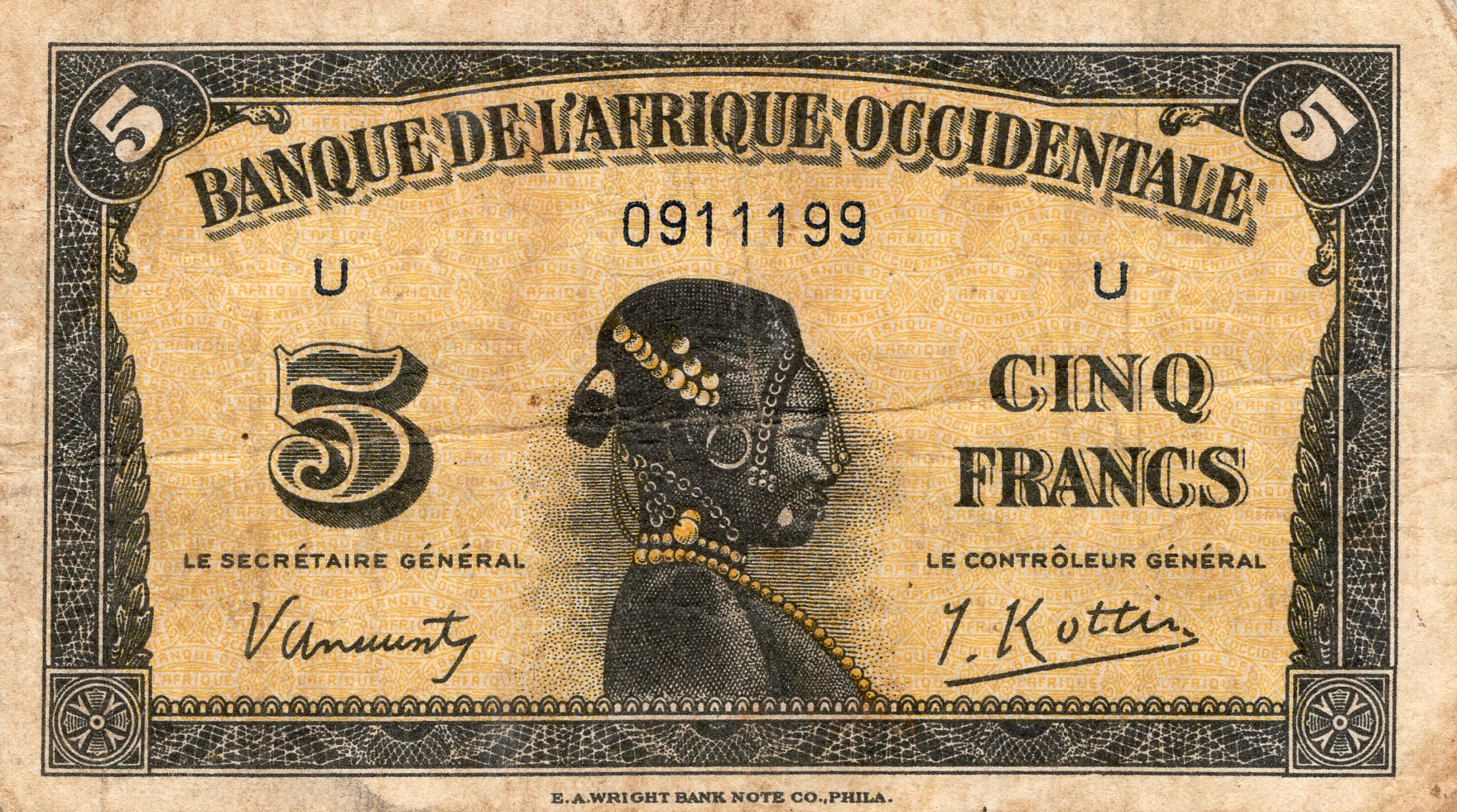 5 Franků 1942, Série U 0911199