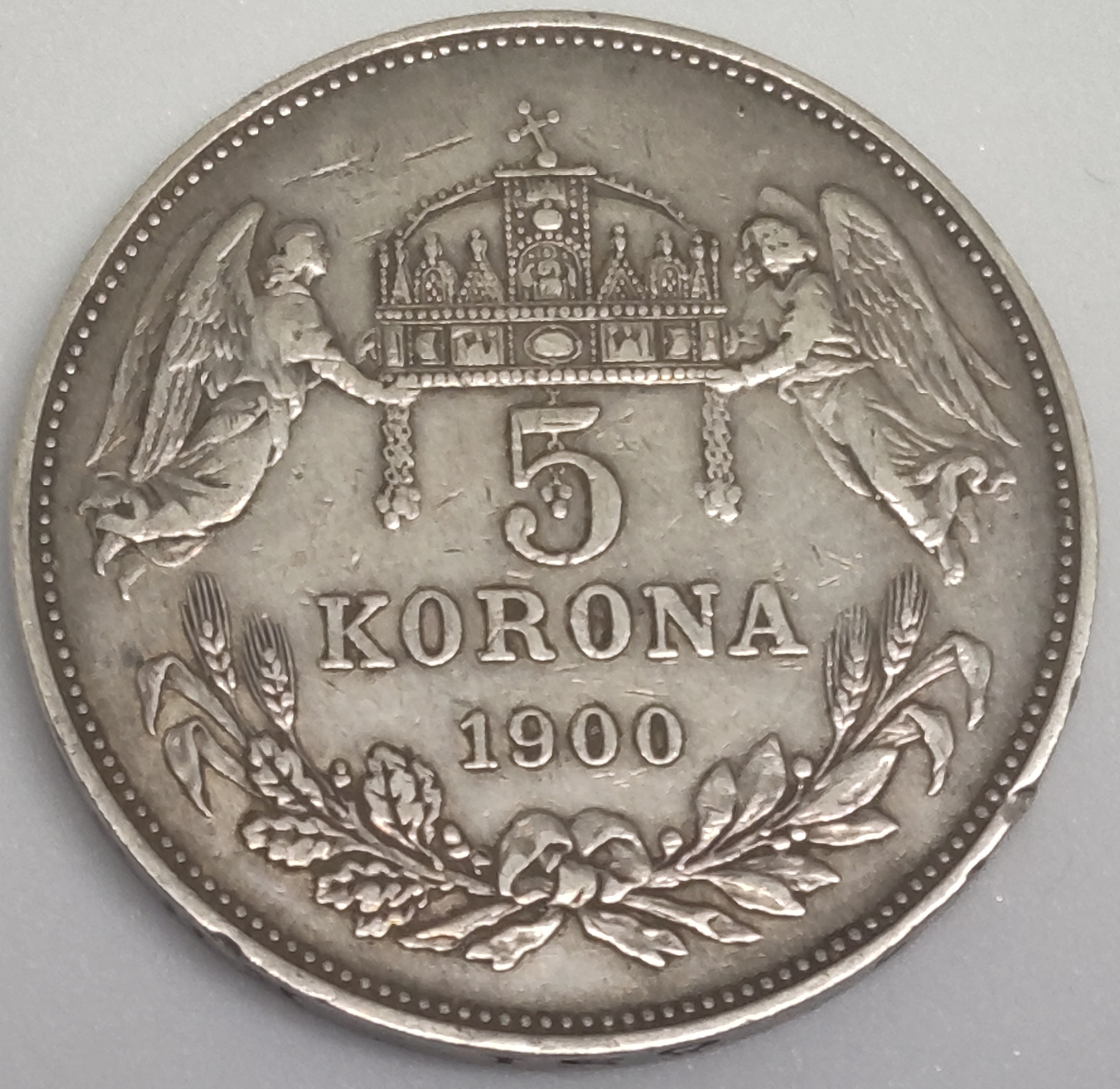 Stará Stříbrná mince - 5 Korona 1900 K.B. František Josef I. 24 gr