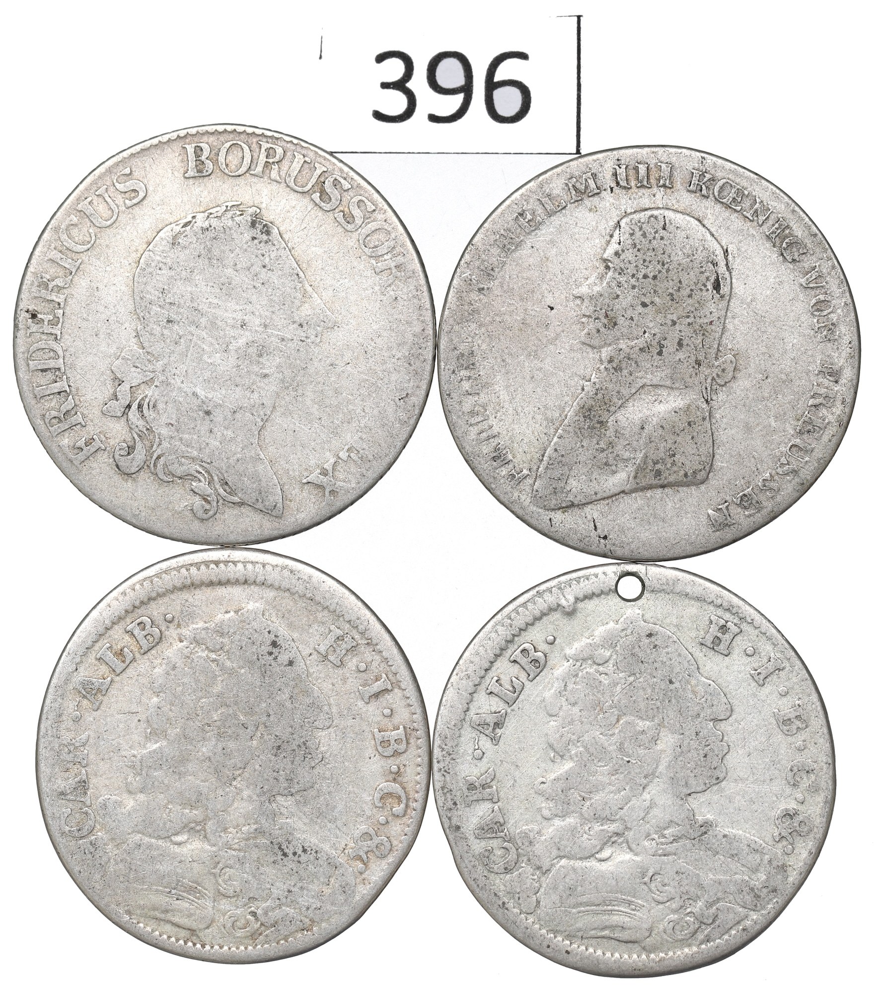 Staré Stříbrné Německé Mince v sadě 4 kusů, rok 1734 ! 28 gramů