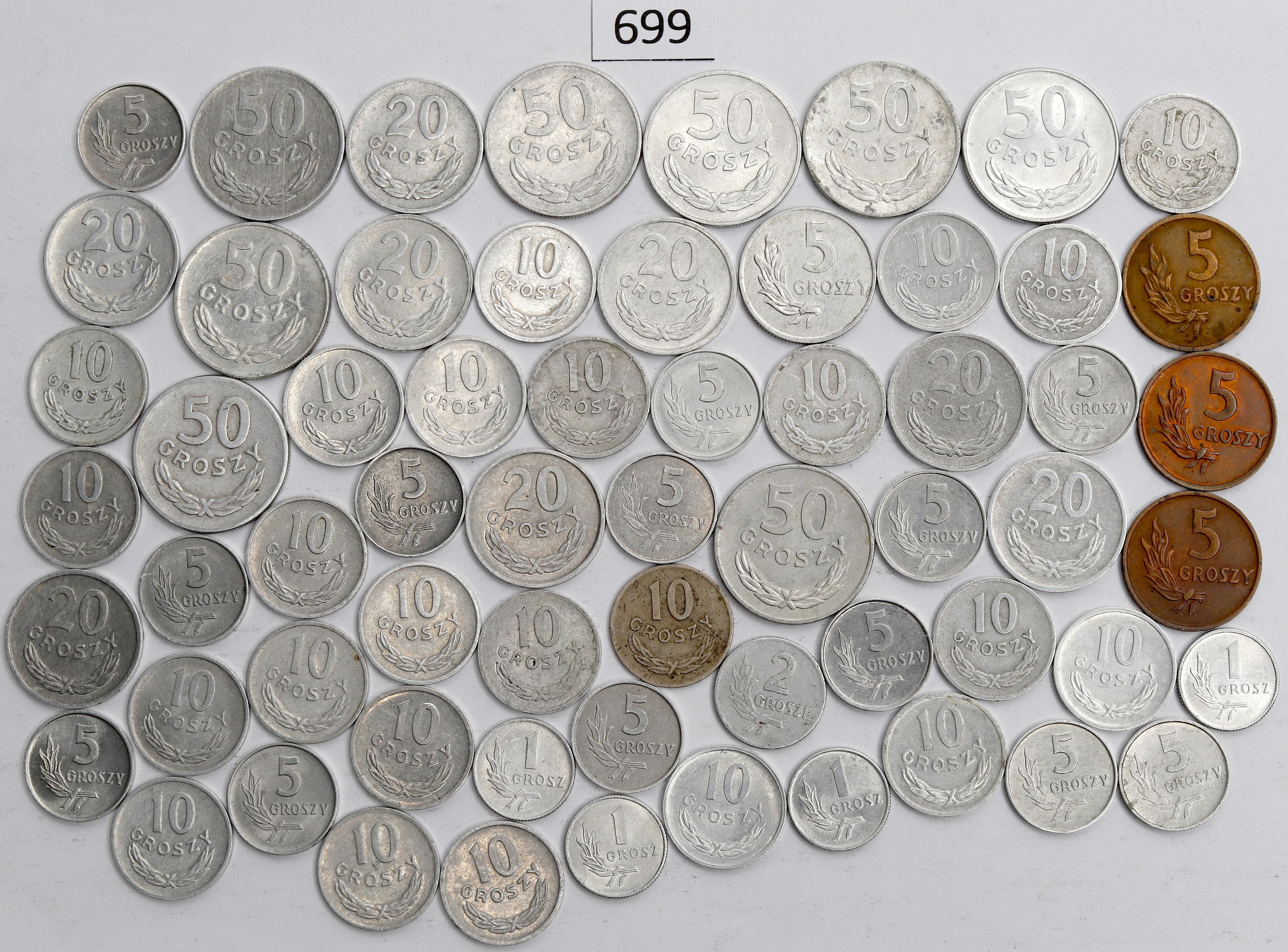 Sada mincí 62ks Polská lidová republika 1-50 grošů 1949-84, Kod 699