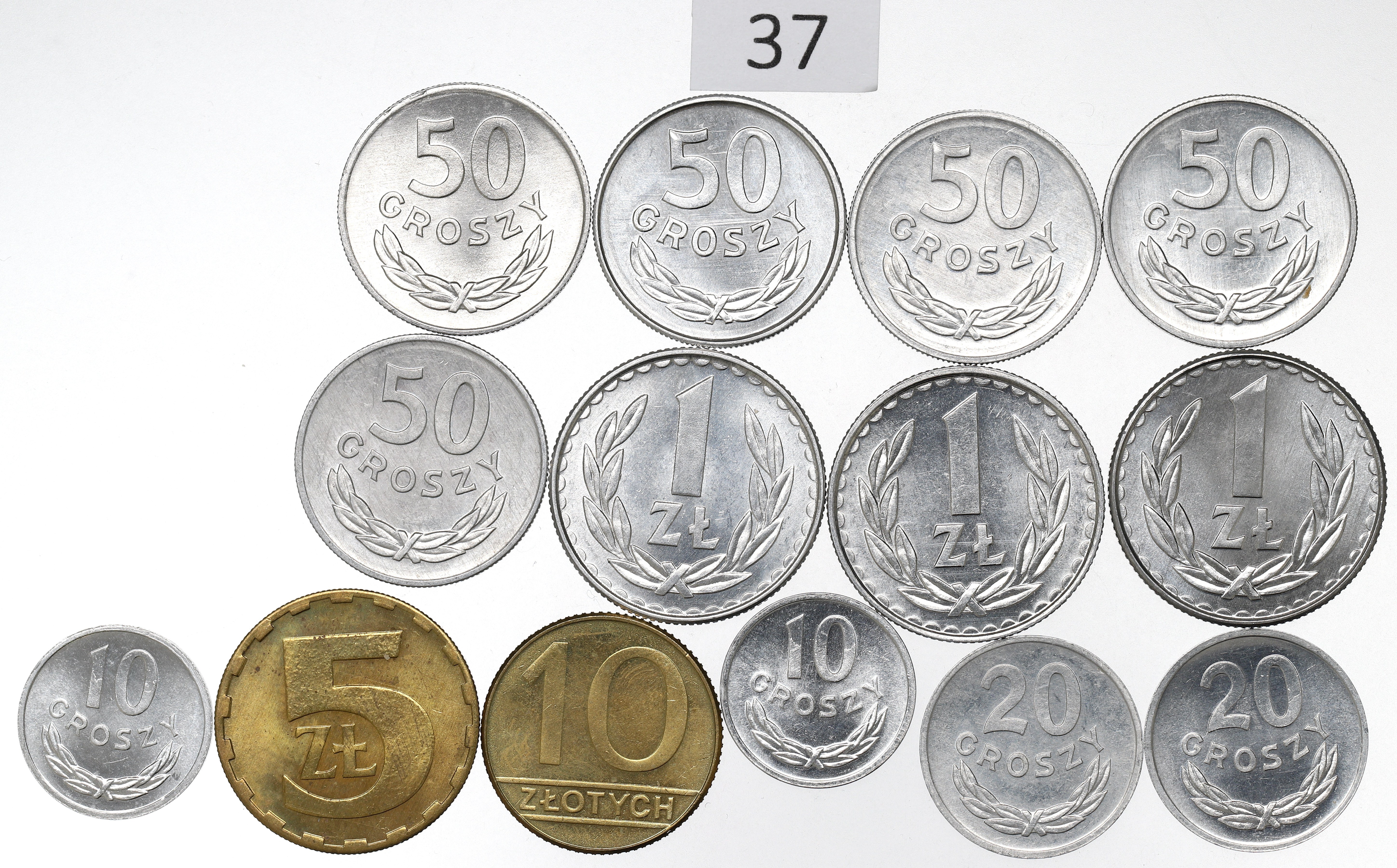 Krásná Sada mincí 14ks Polské groše 1980-90 Konvolut, Kod 37